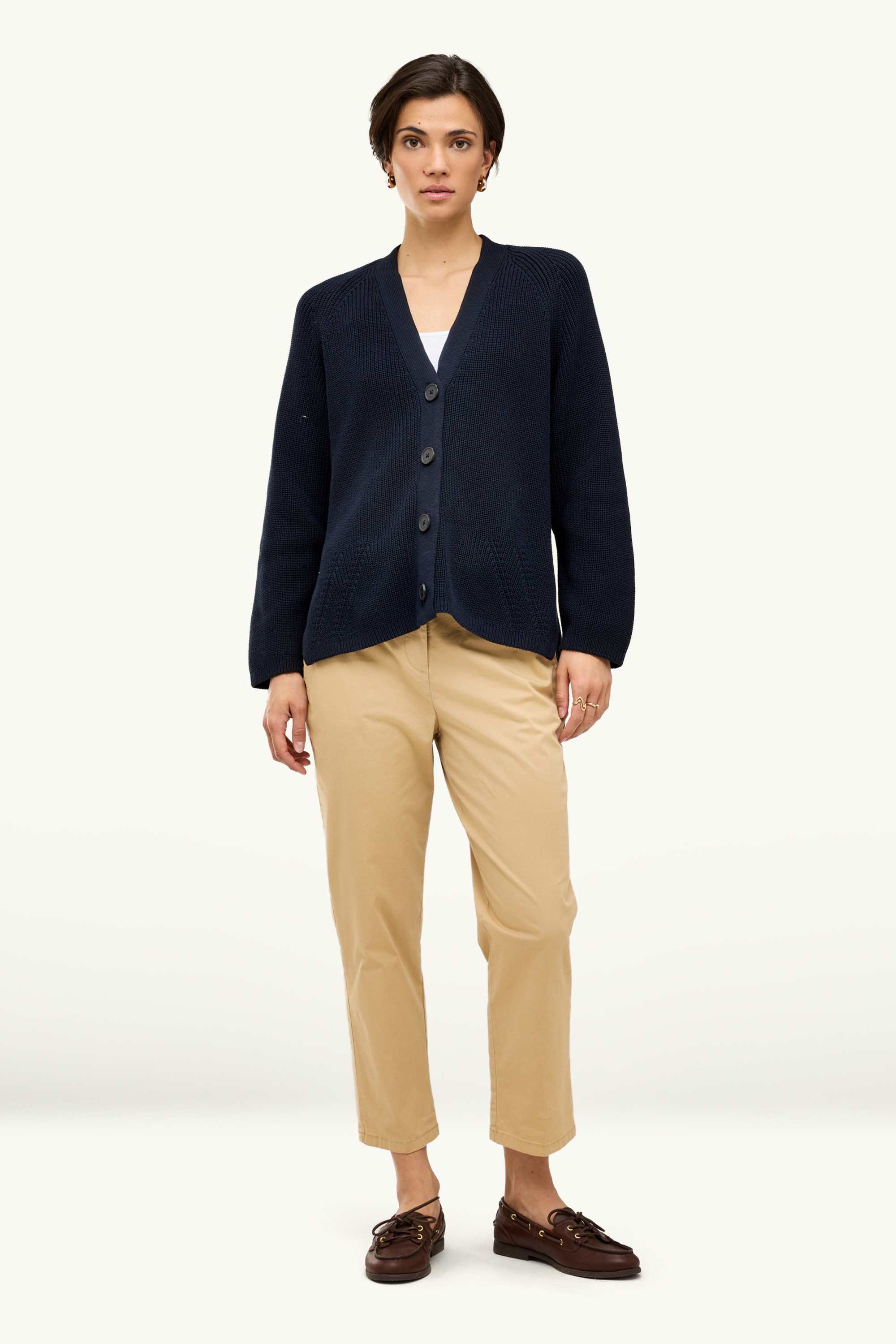 Cardigan - ribbed dark blue
