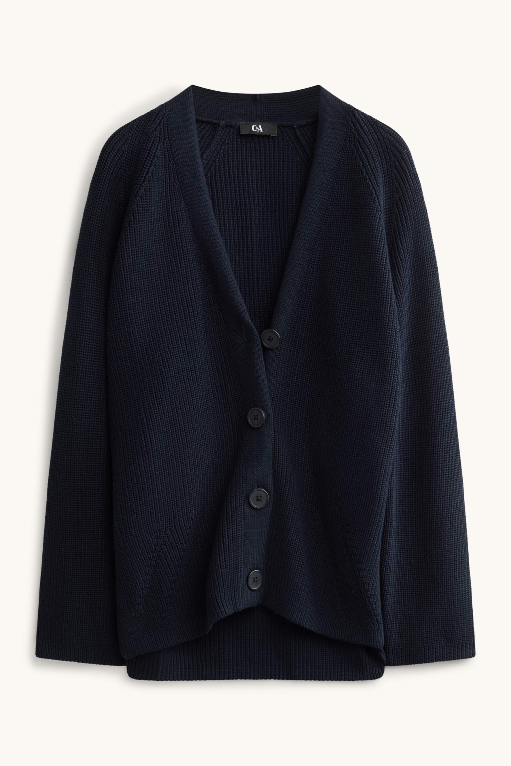 Cardigan - ribbed dark blue