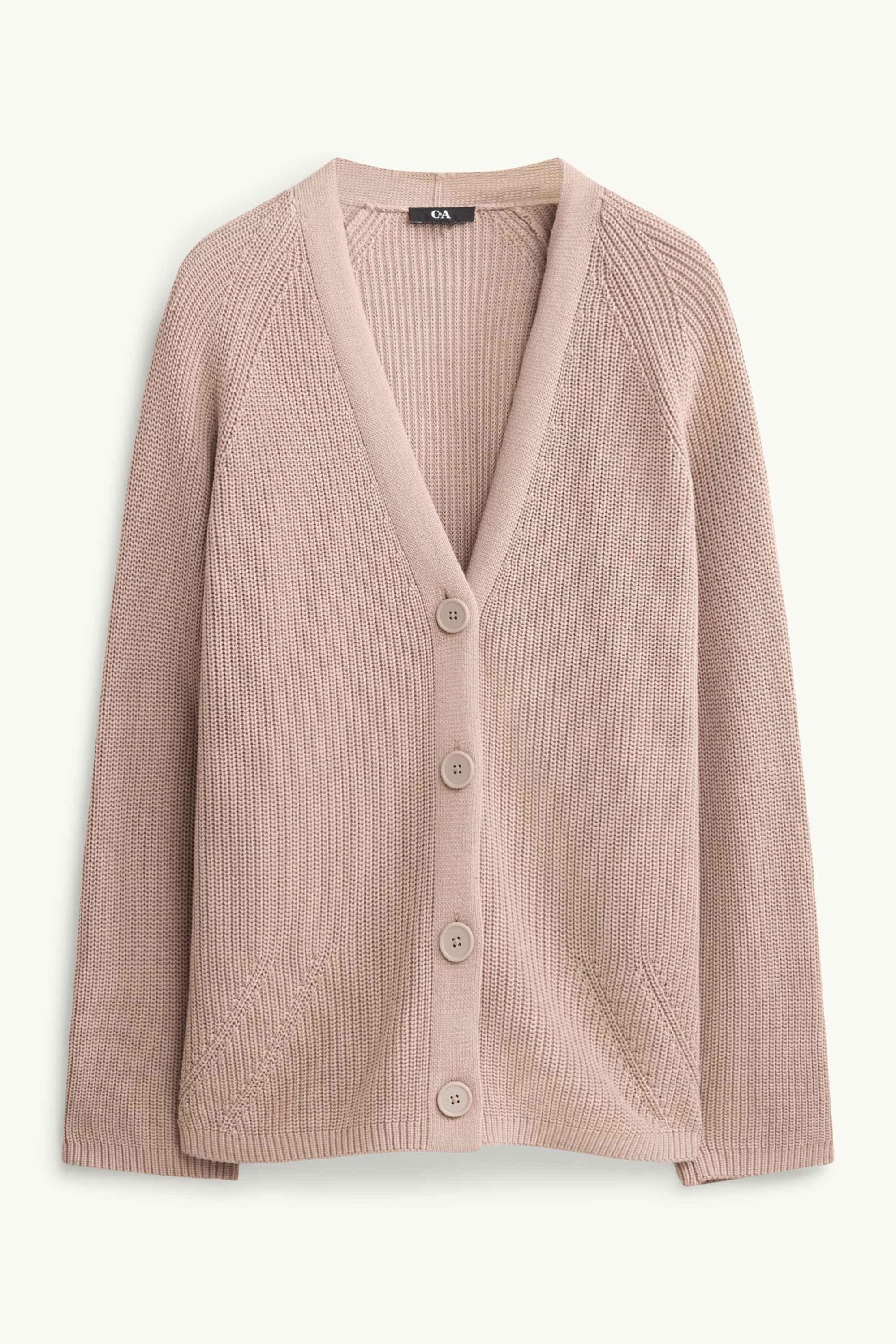 Cardigan - ribbed light brown