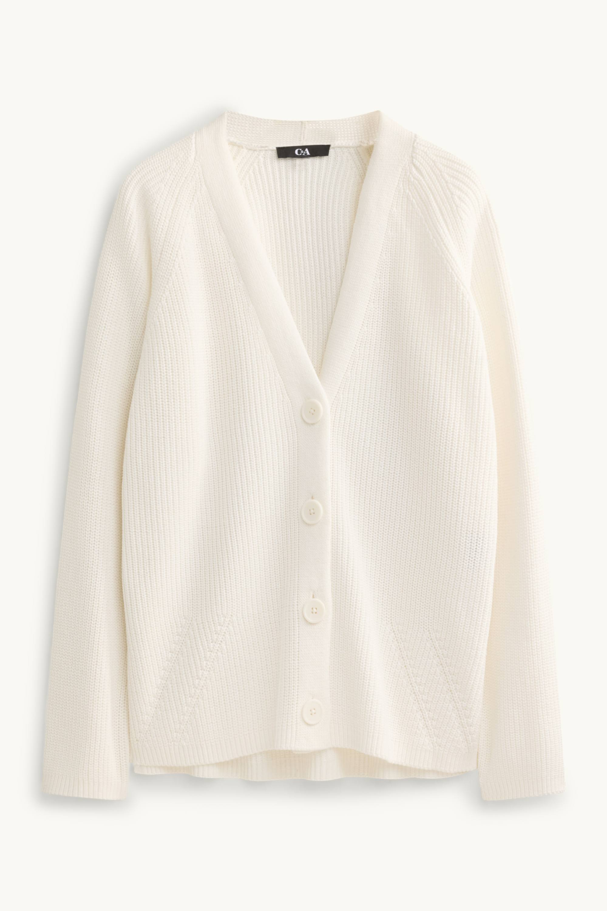 Cardigan - ribbed cremewhite