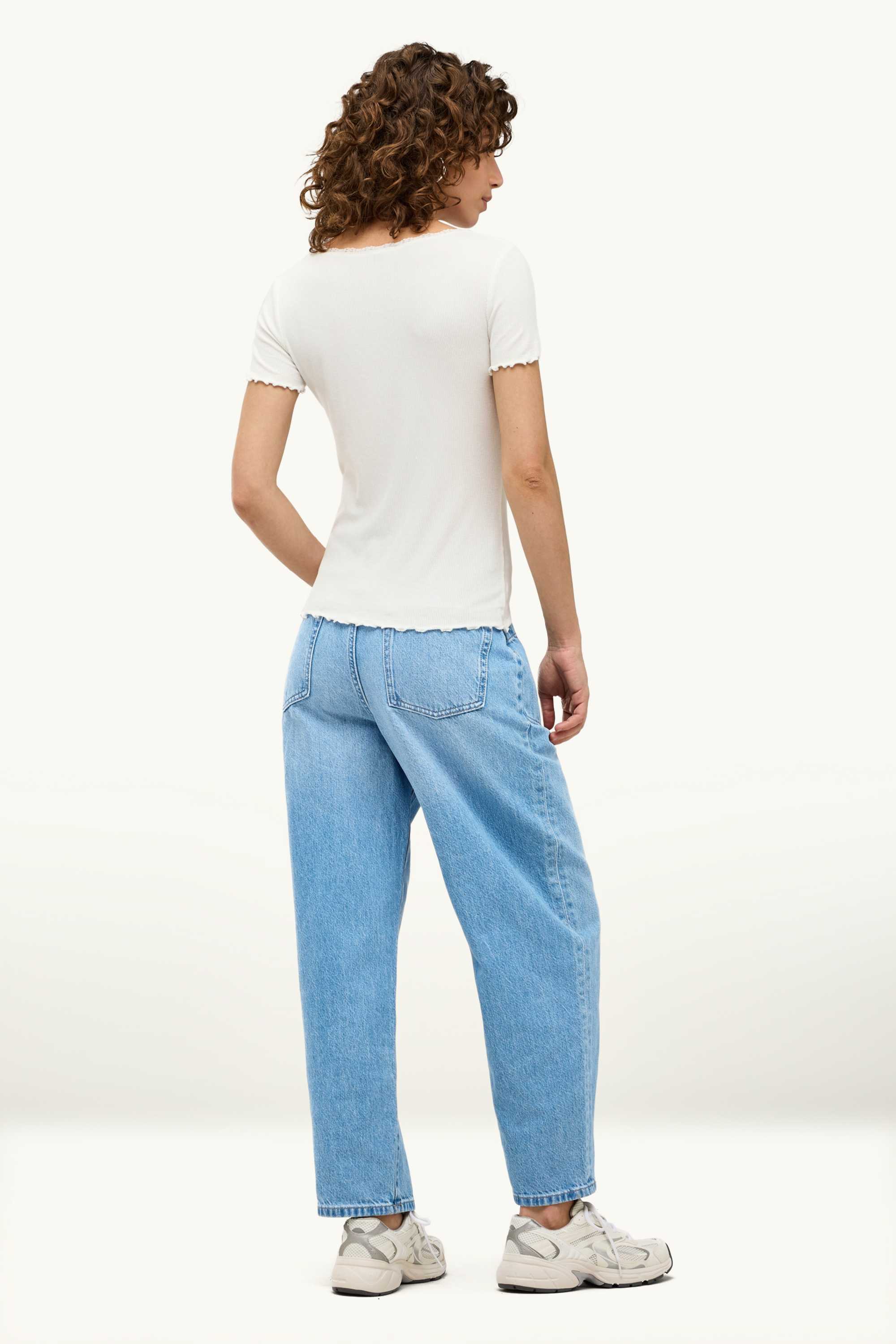 Barrel jeans - high waist denim-light blue