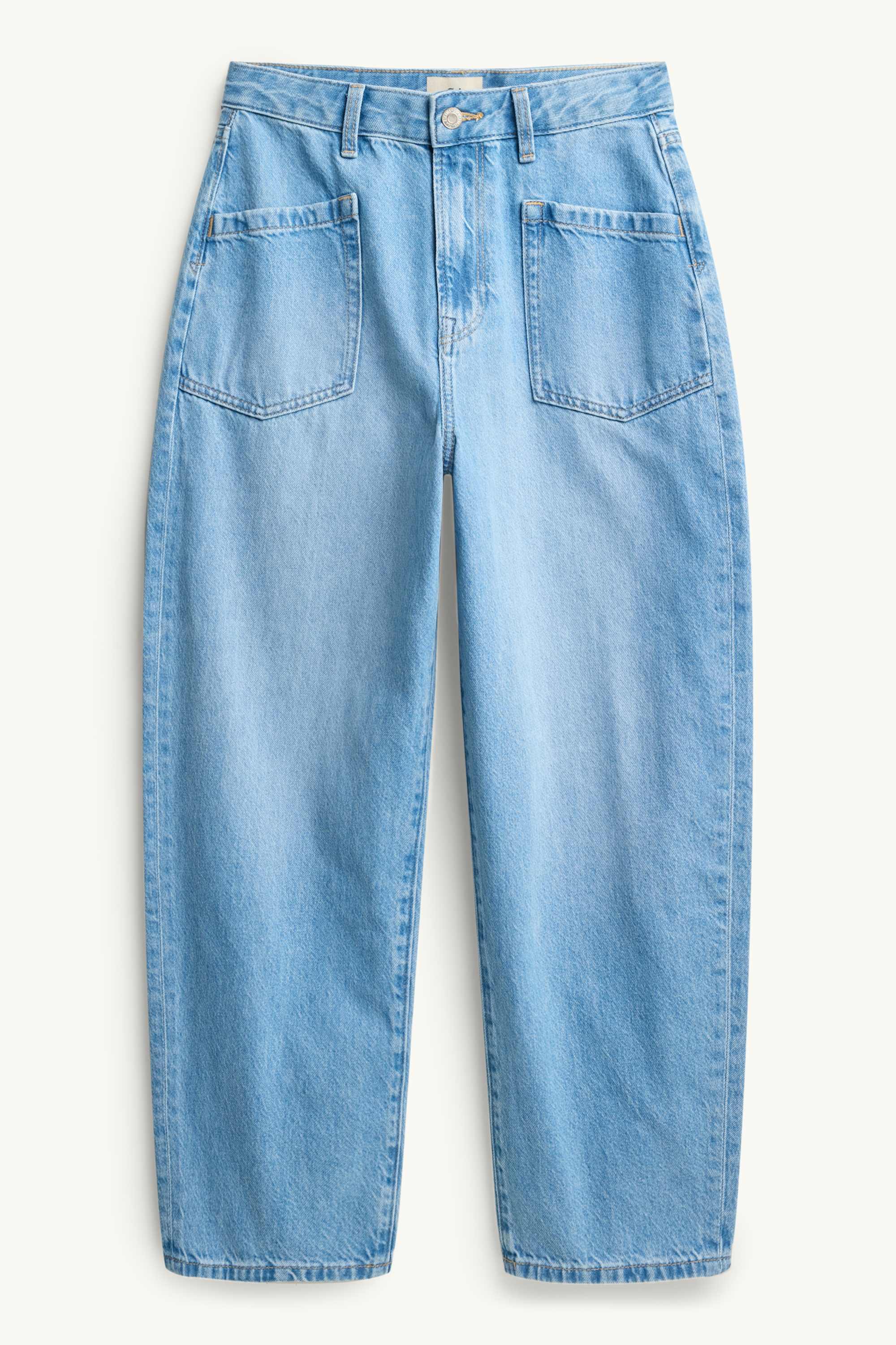 Barrel jeans - high waist denim-light blue