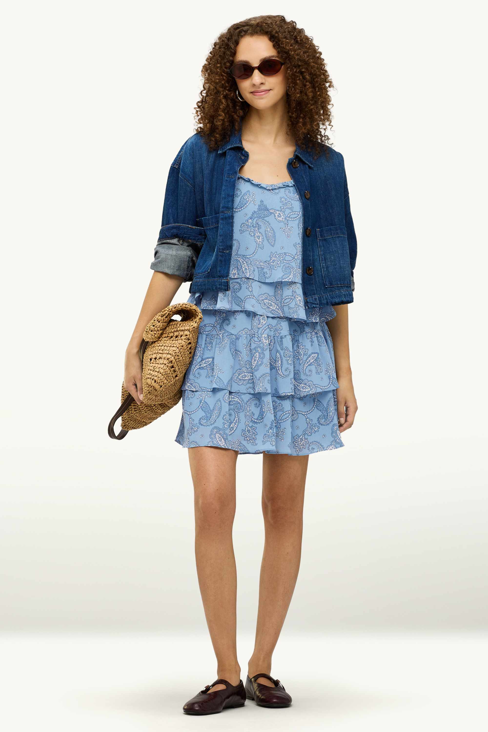 Skirt - patterned light blue