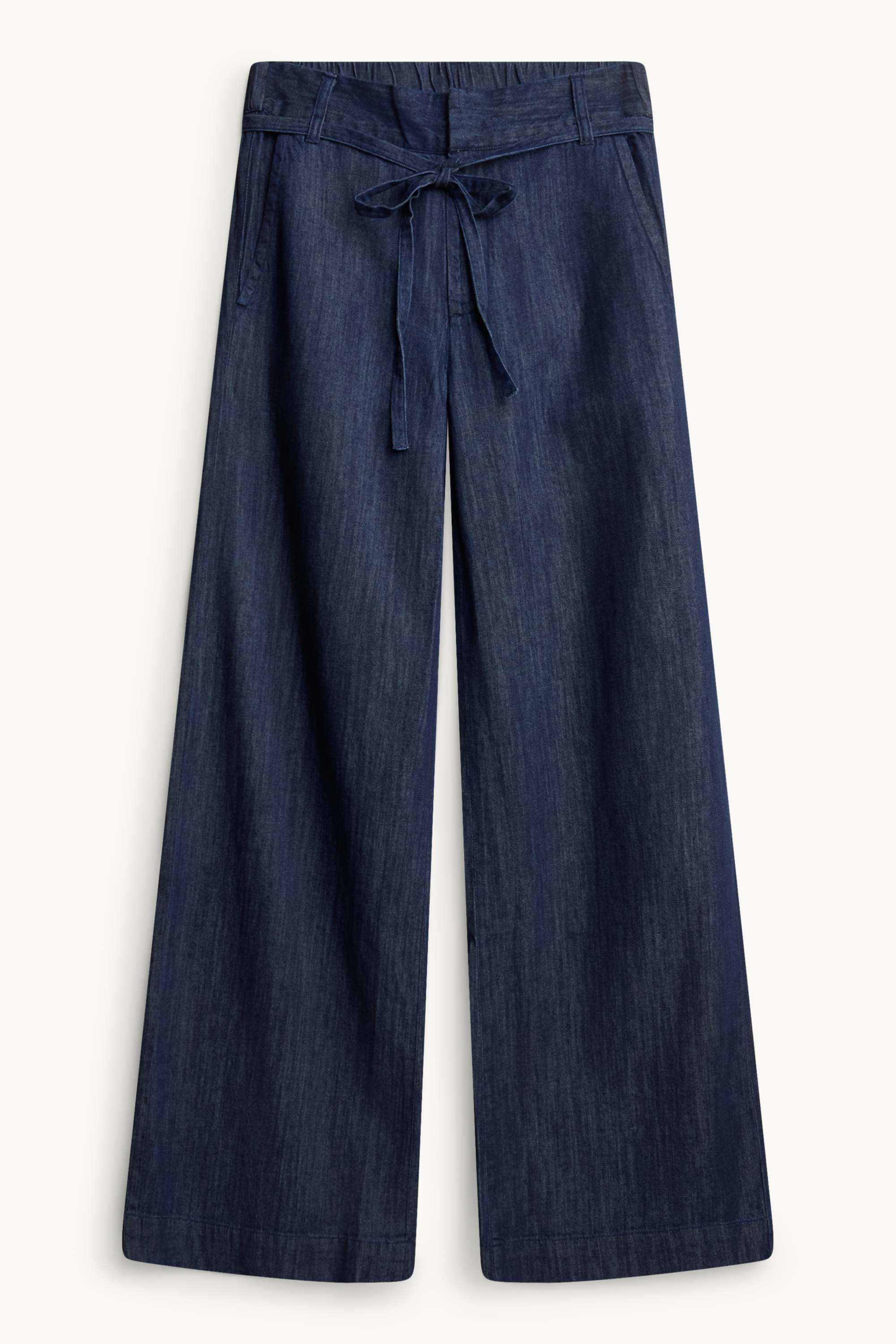 Wide leg jeans - mid-rise waist denim-dark blue