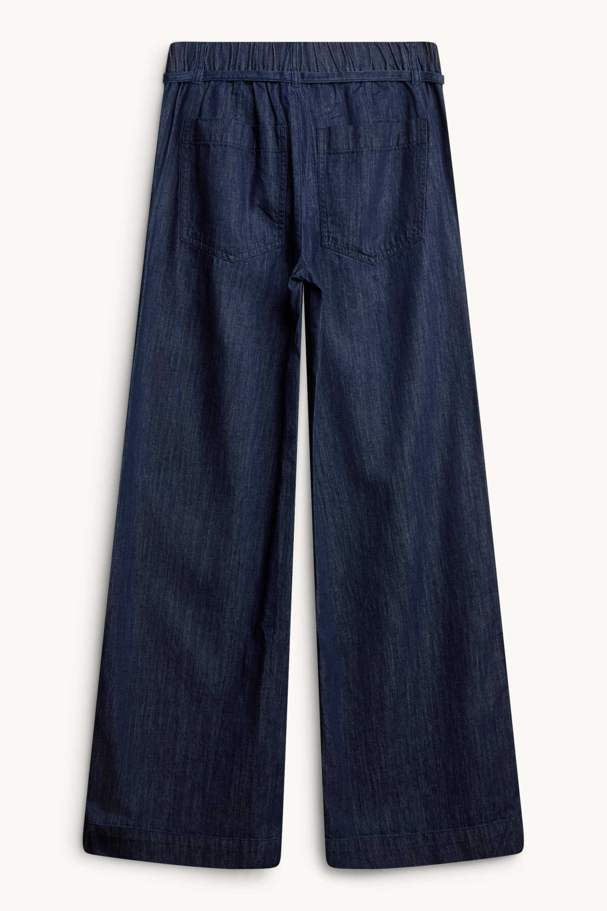 Wide leg jeans - mid-rise waist denim-dark blue