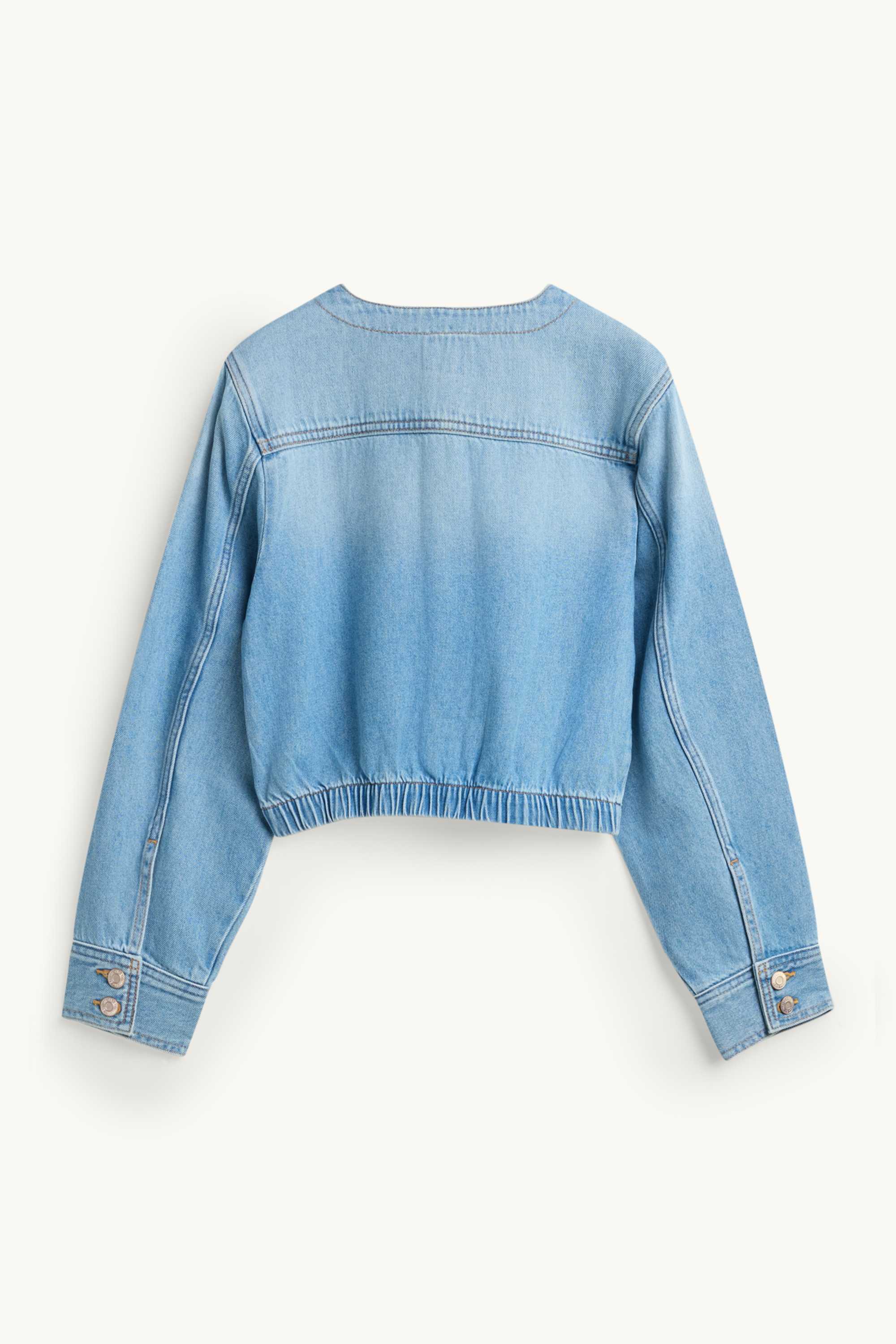 Cropped denim jacket denim-light blue
