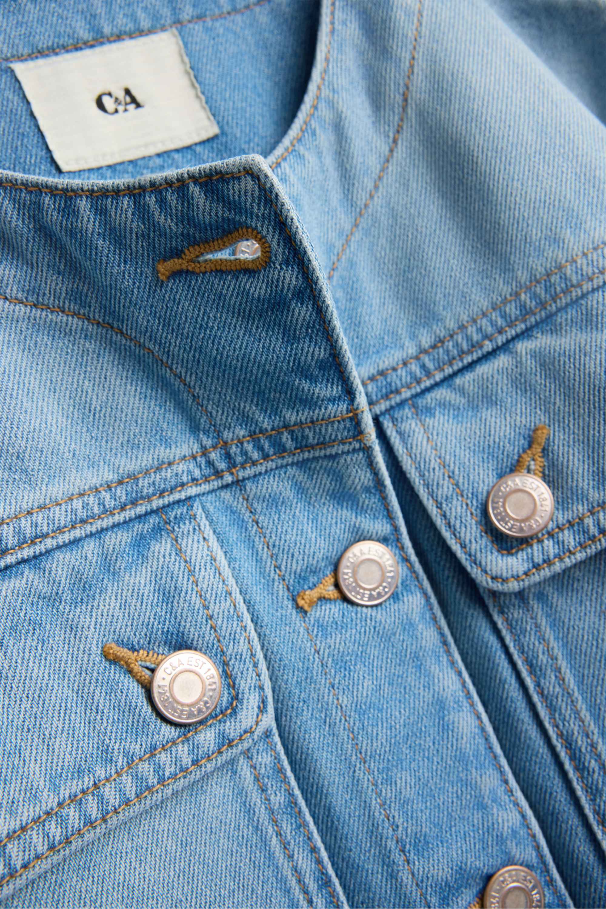Cropped denim jacket denim-light blue