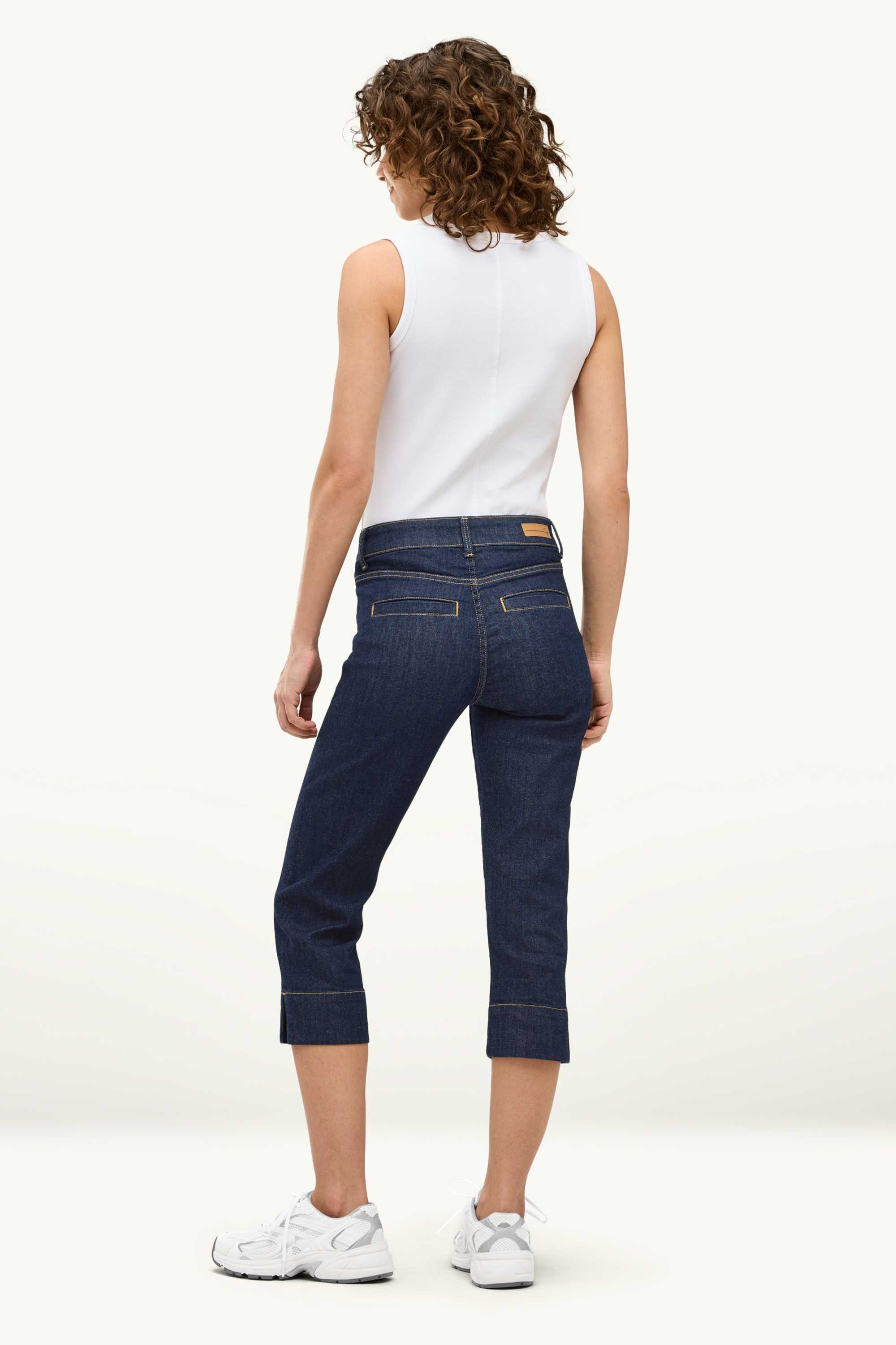Capri jeans - mid-rise waist - slim fit - LYCRA® denim-dark blue