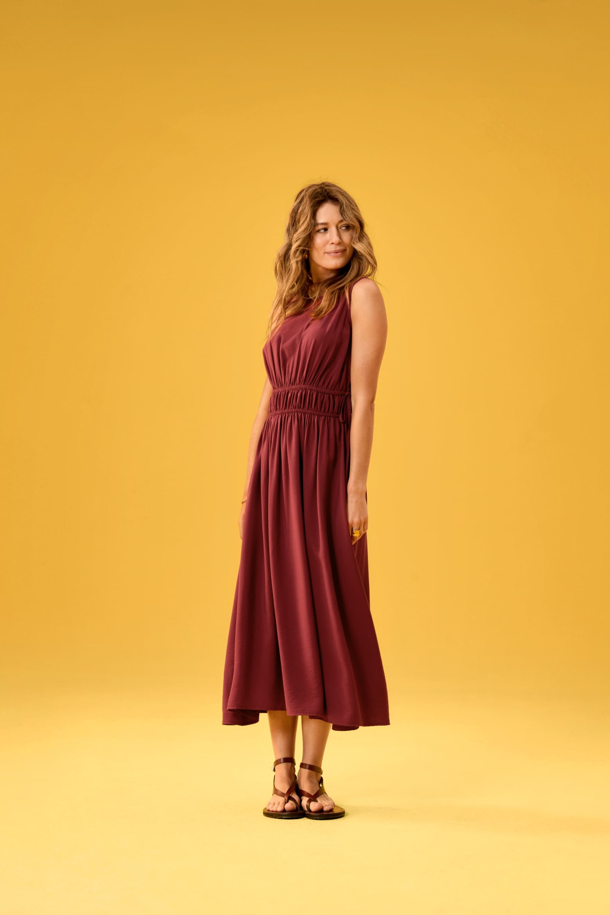 Dress - straight fit bordeaux