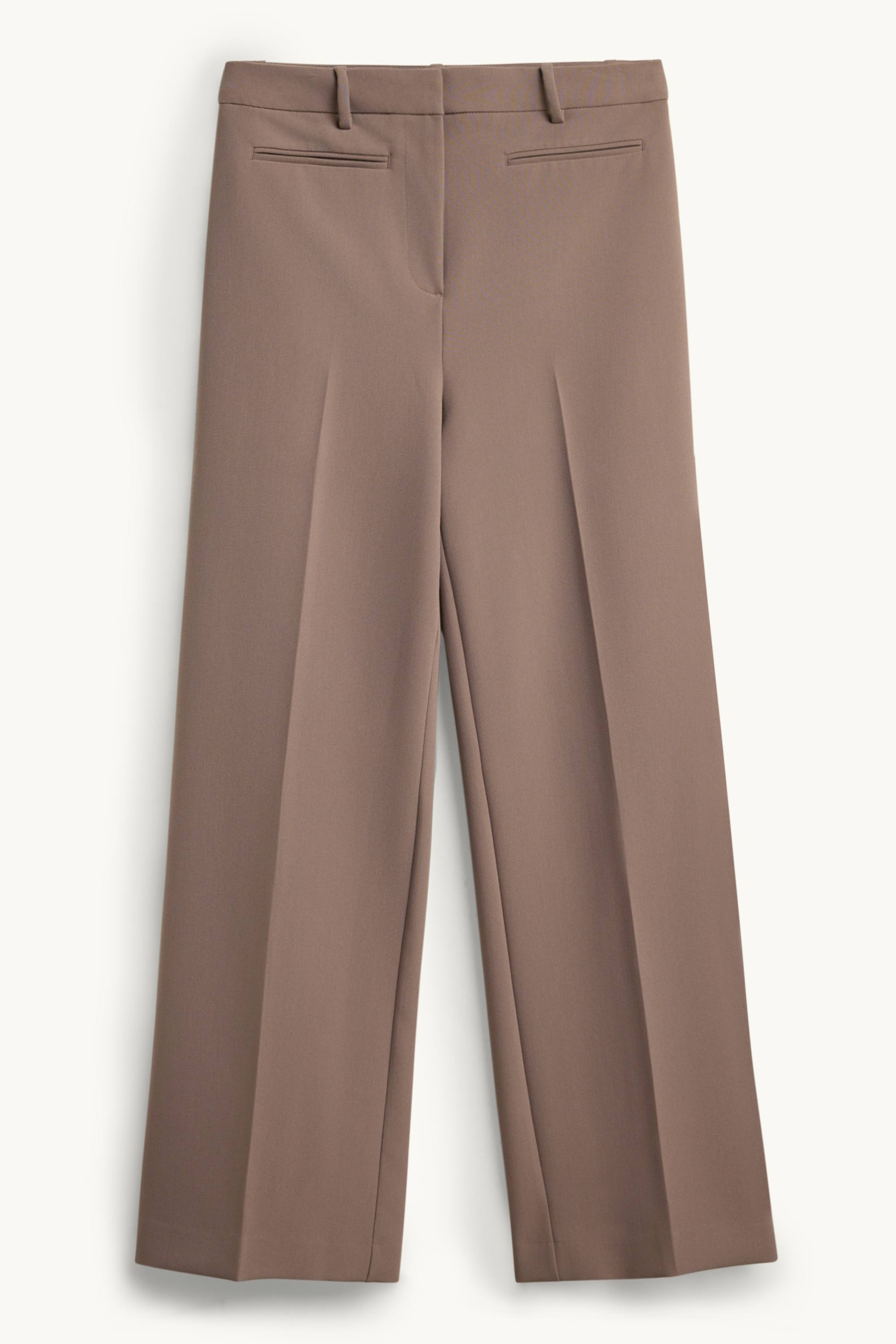 Cloth trousers - high waist - wide leg brown