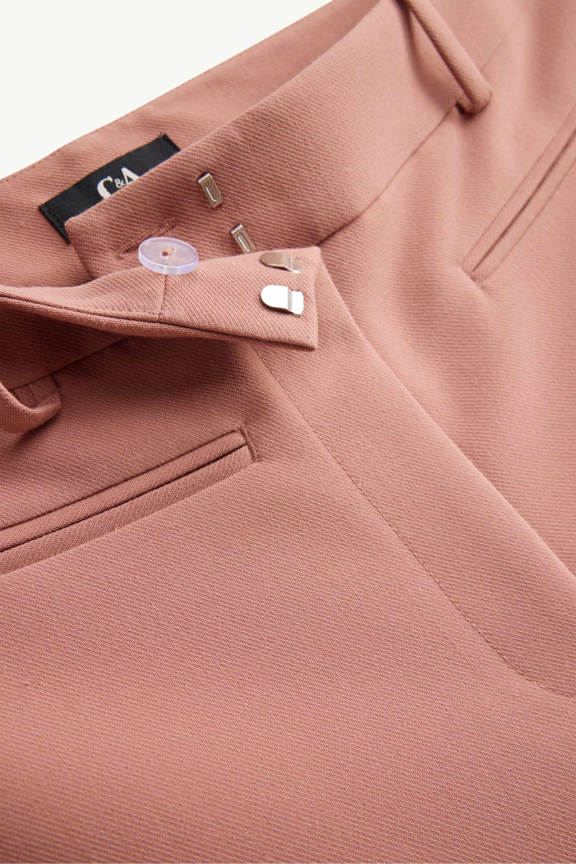 Cloth trousers - high waist - wide leg rose