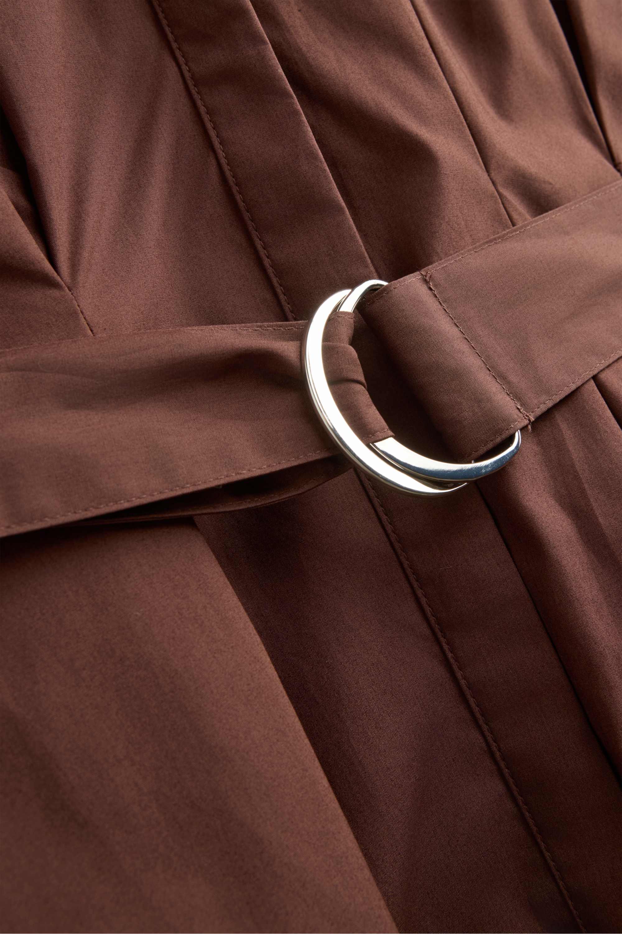 Dress with belt - straight fit dark brown