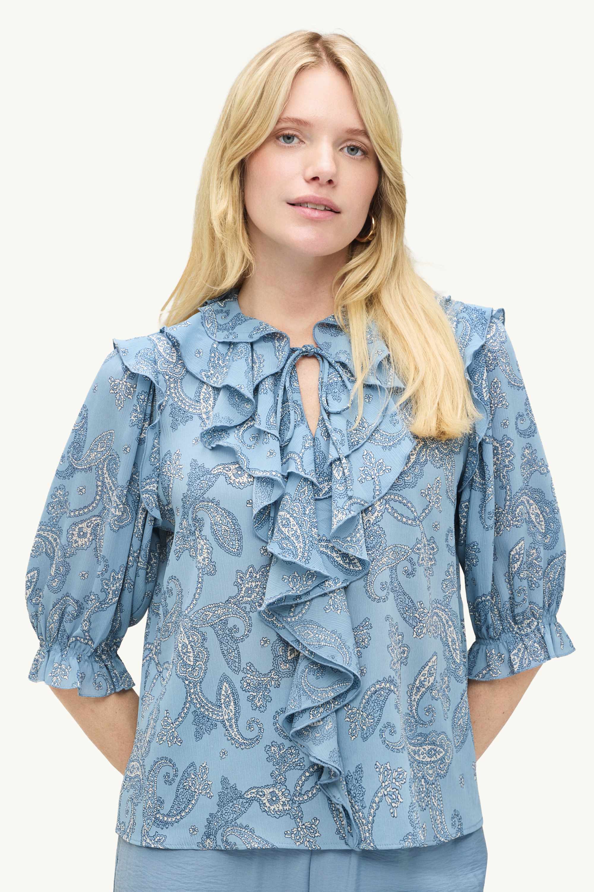 Blouse - patterned blue