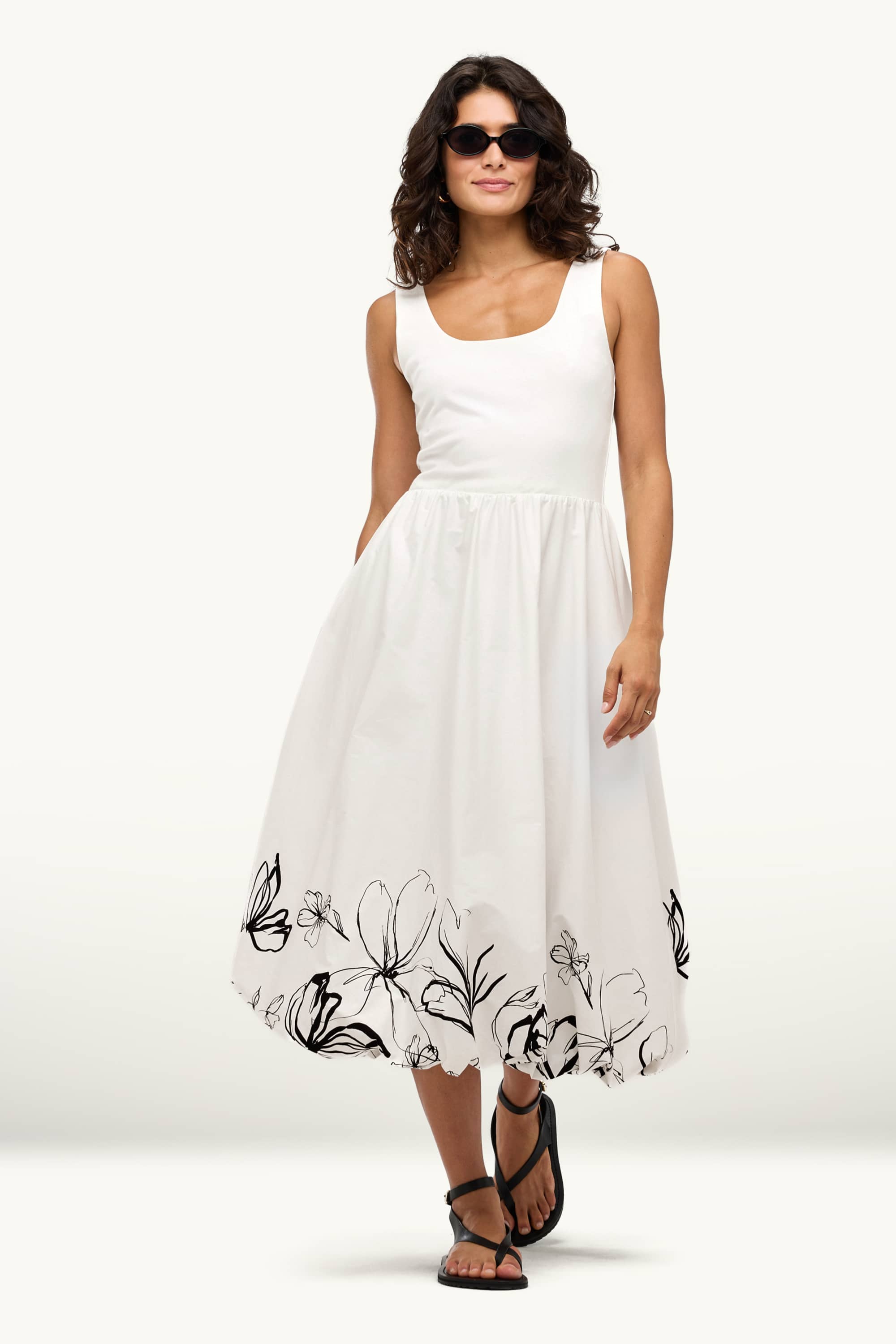 Fit & flare dress - floral white