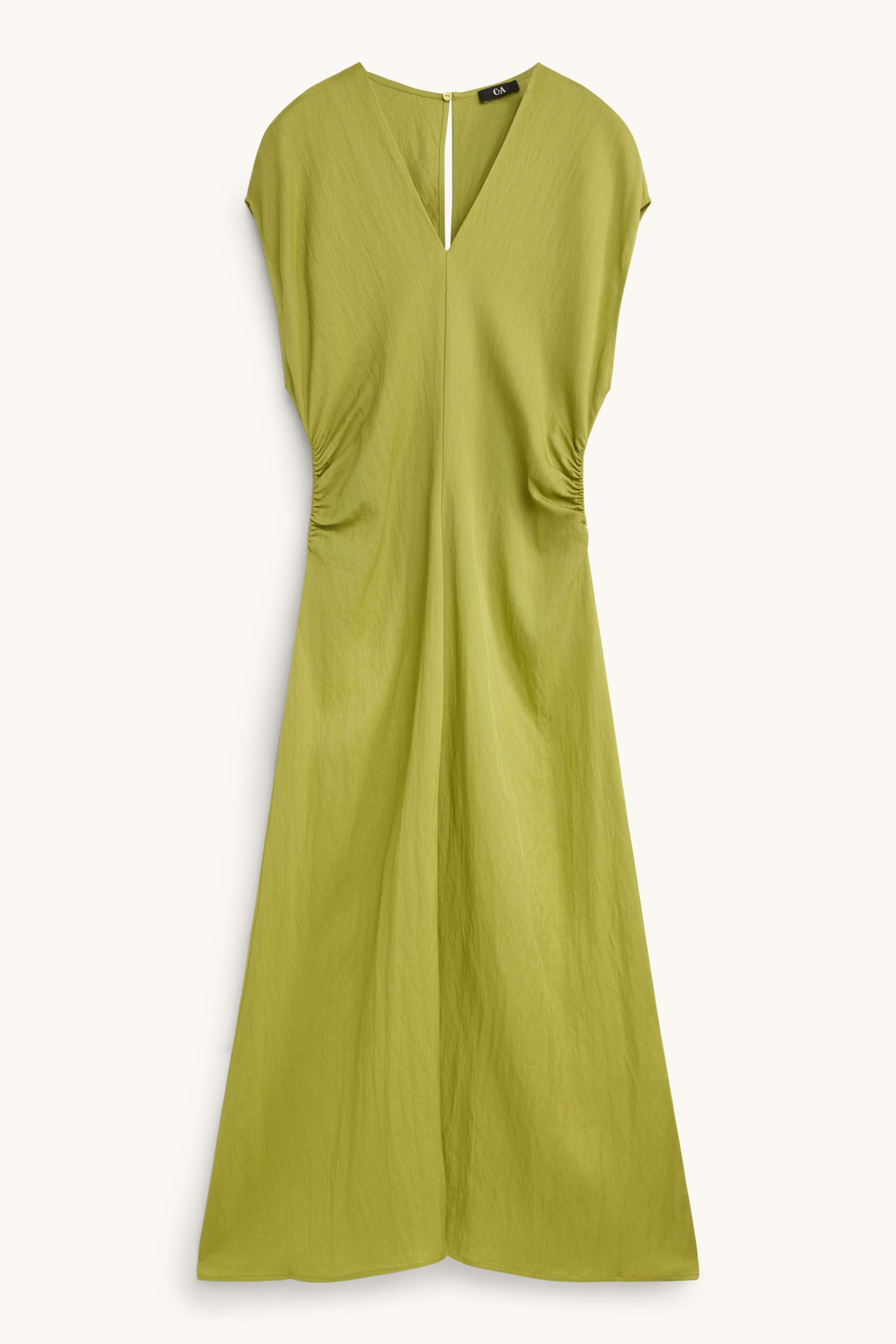 V-neck dress - straight fit green