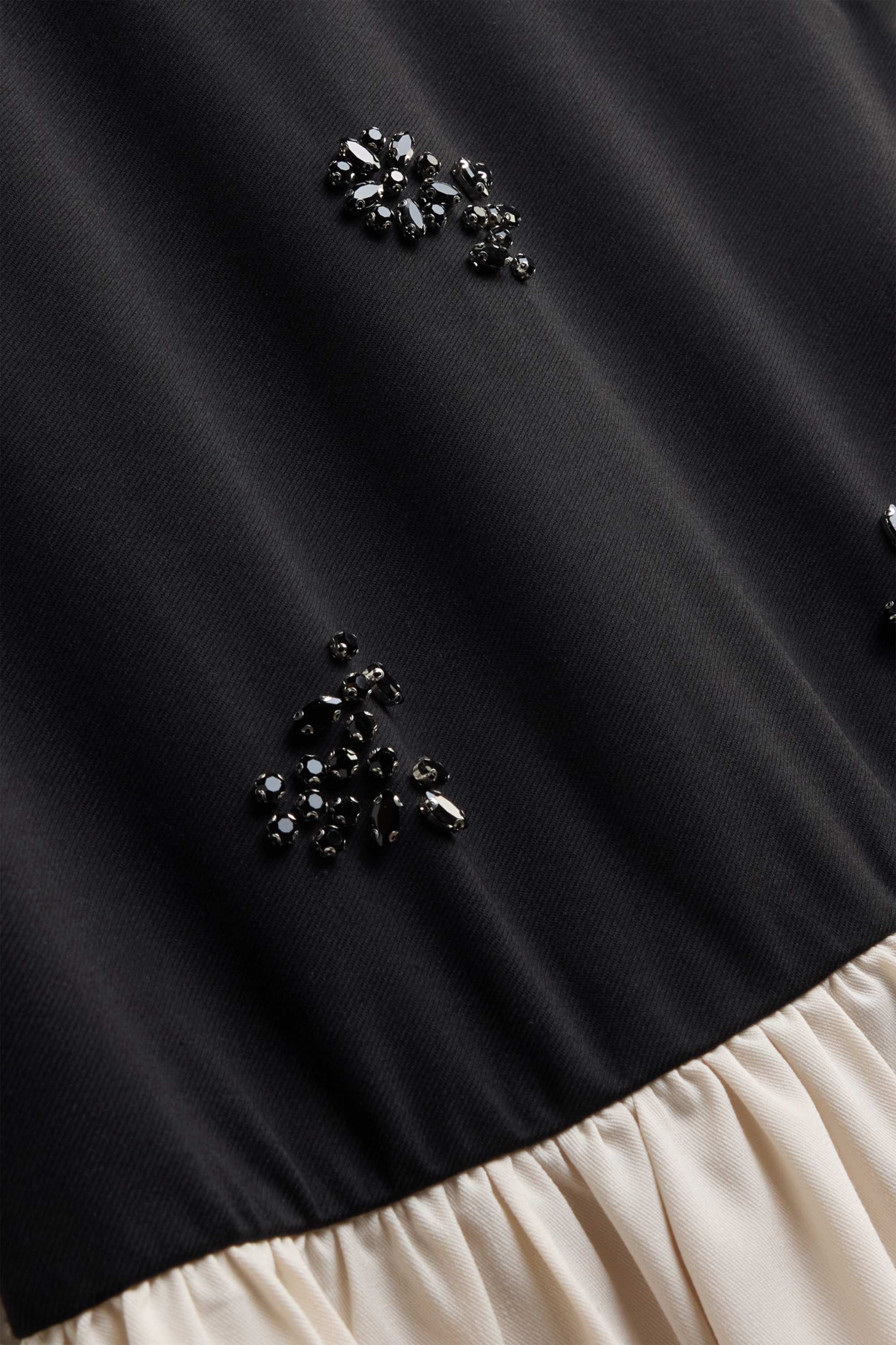 Fit & flare dress with rhinestones black / beige