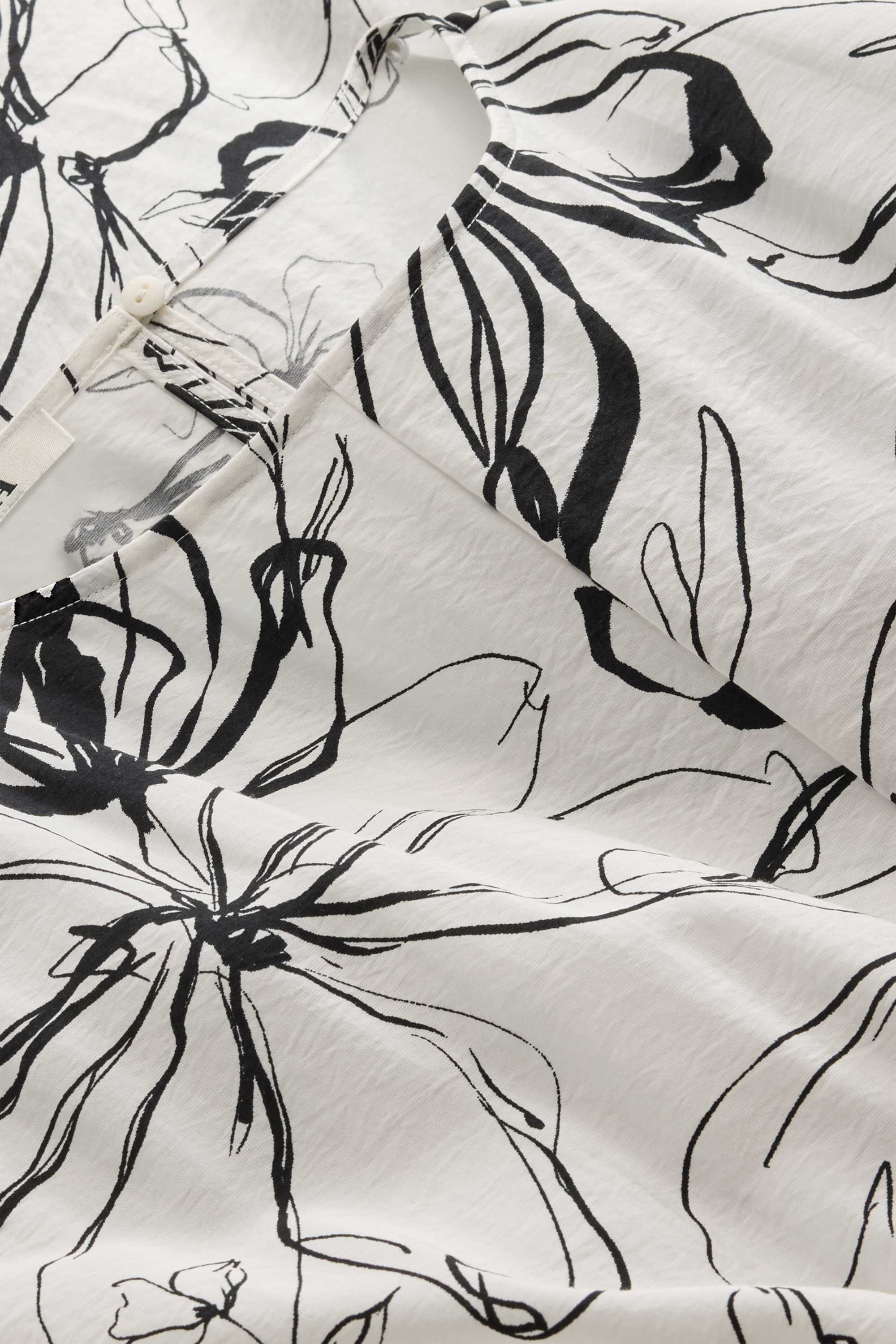 Fit & flare dress - floral white / black