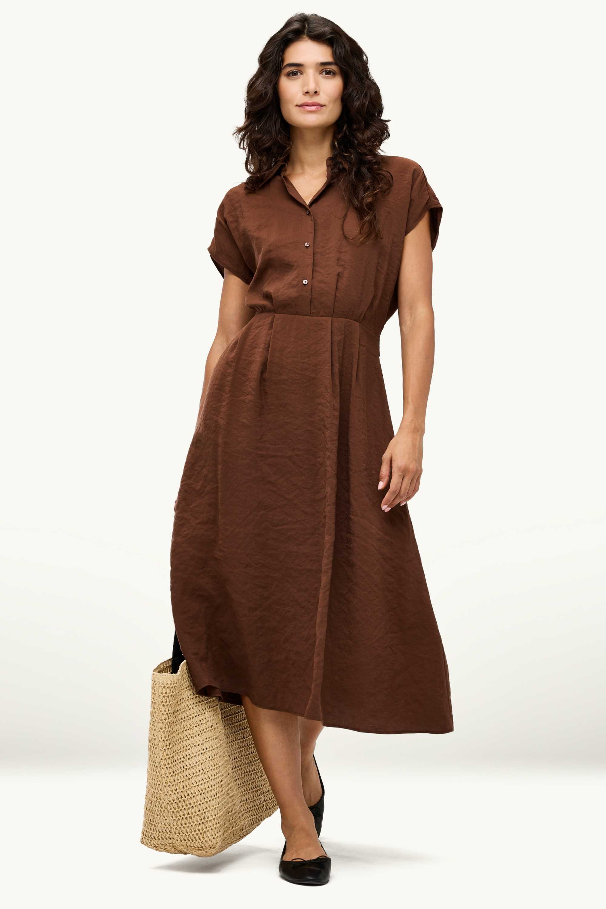 Dress - straight fit brown