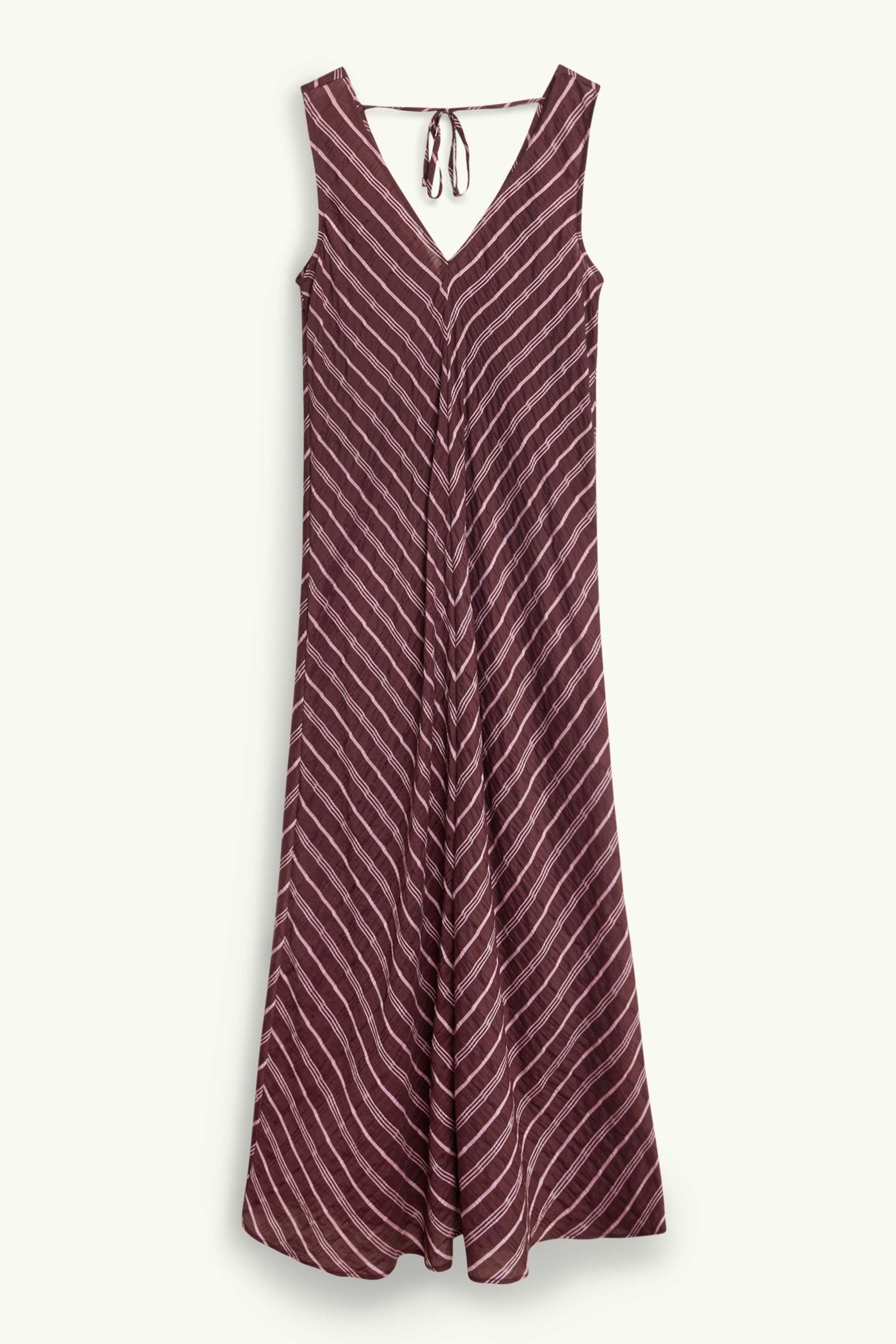 V-neck dress - straight fit - viscose blend bordeaux