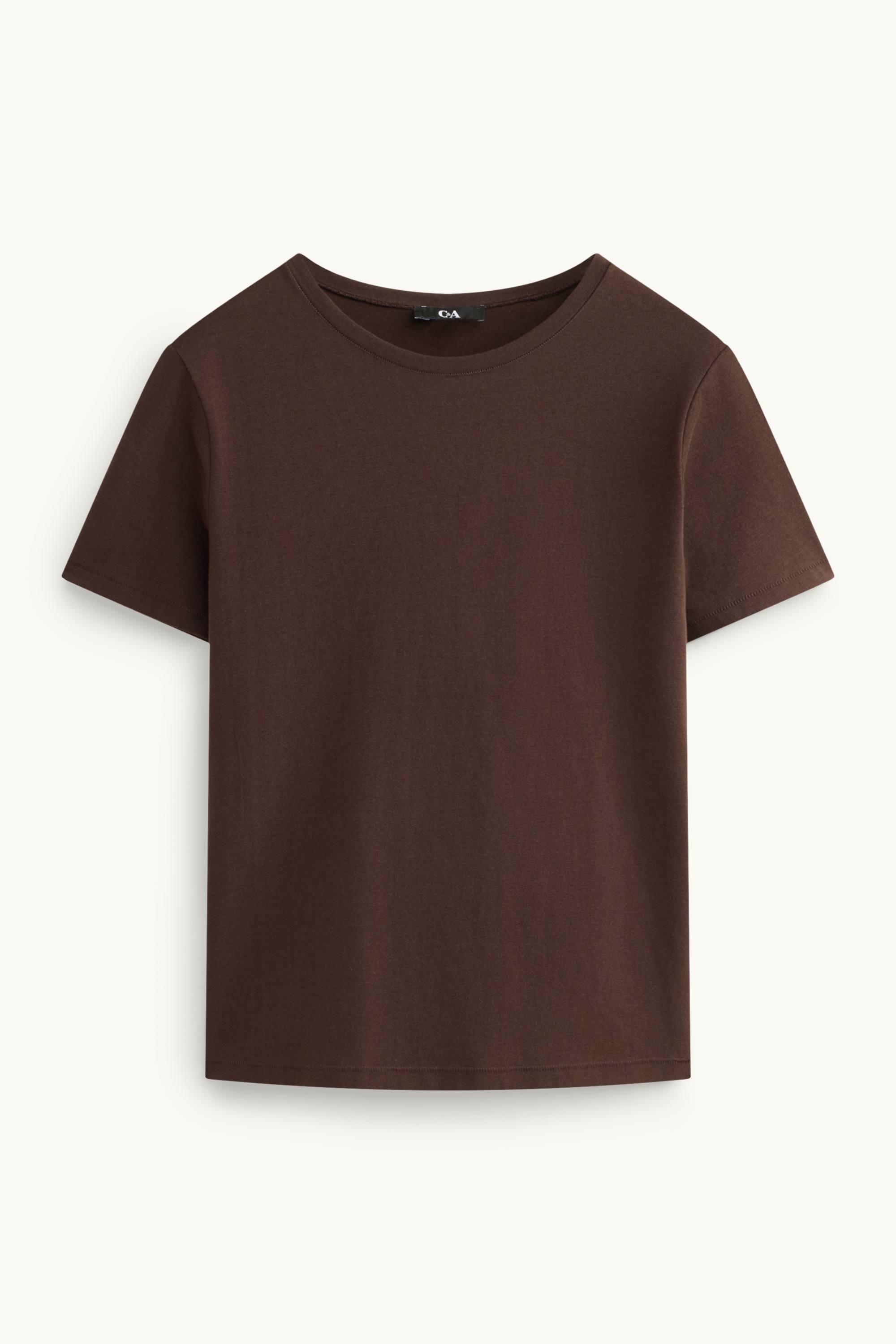 T-shirt - slim fit dark brown