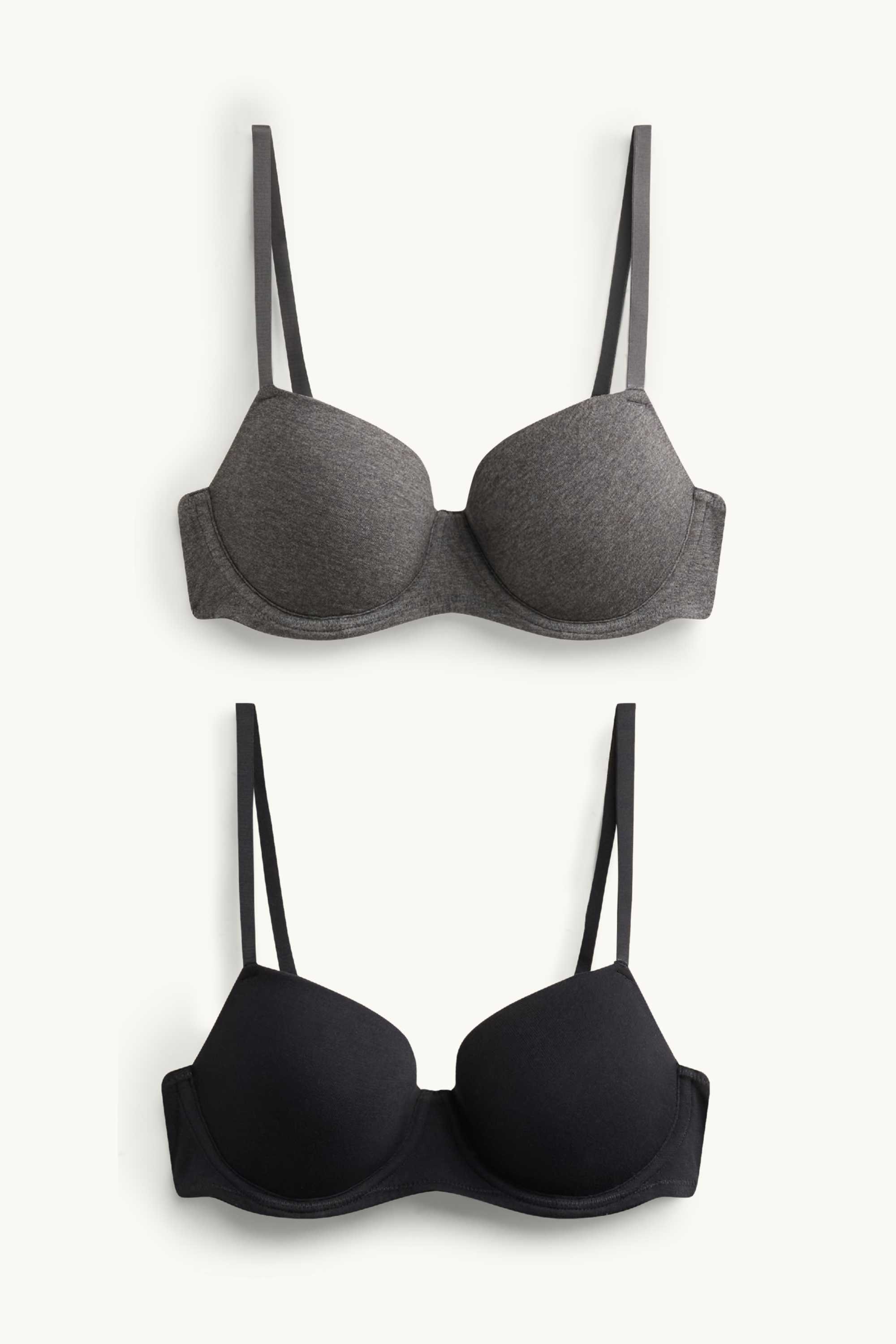 Multipack of 2 - underwire bra - DEMI - padded gray / black