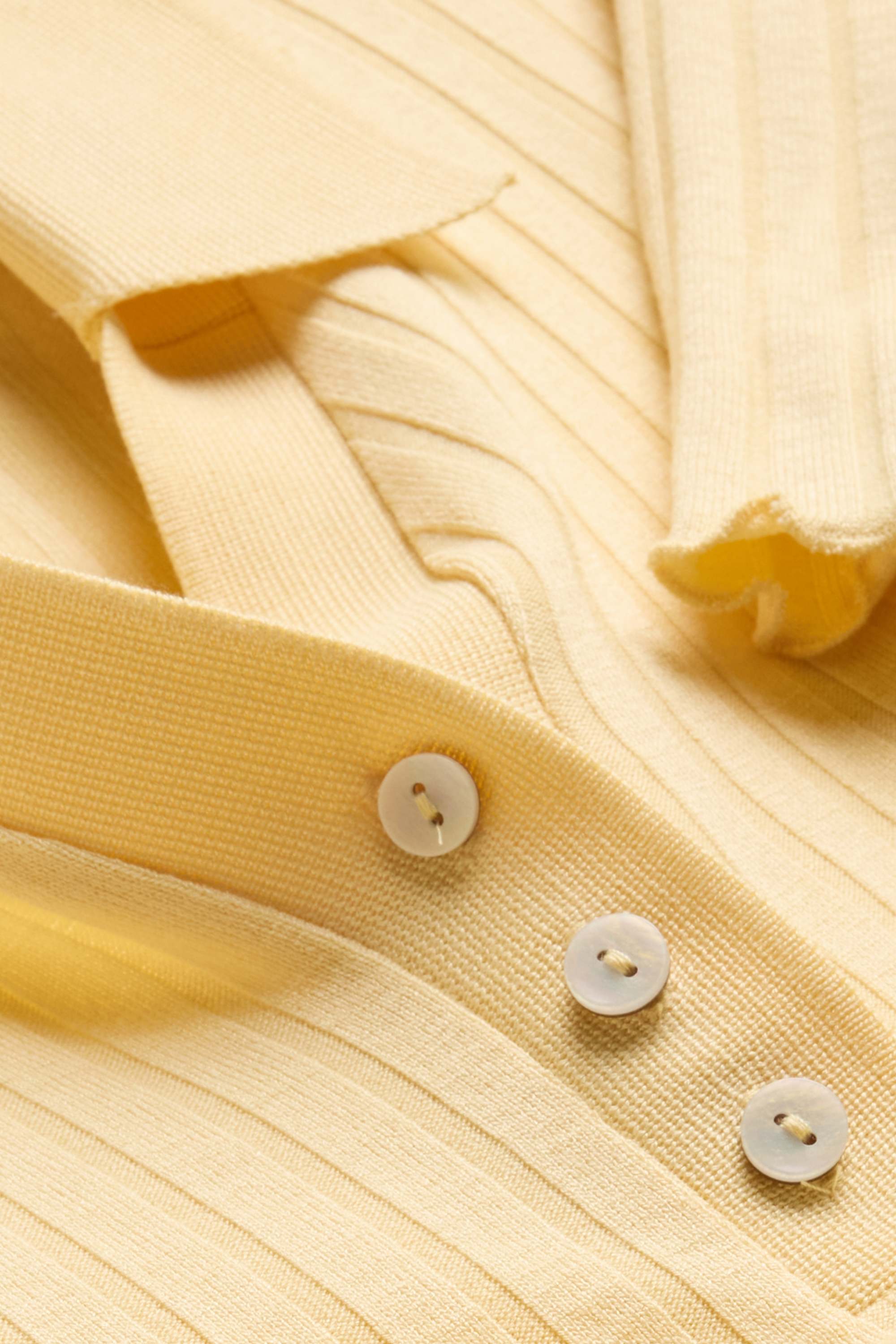 Polo shirt - regular fit - ribbed light yellow