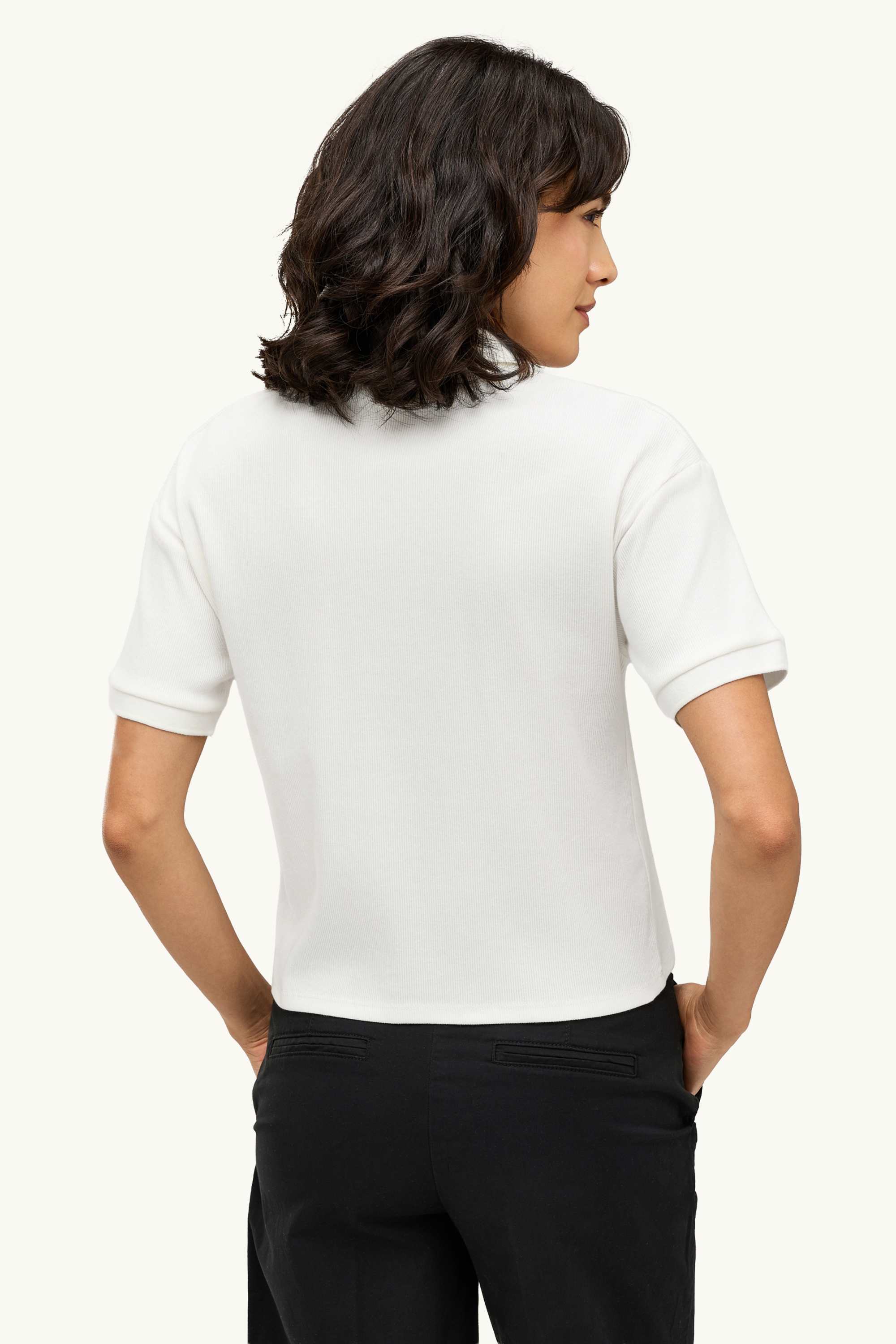 Polo shirt - regular fit - ribbed white