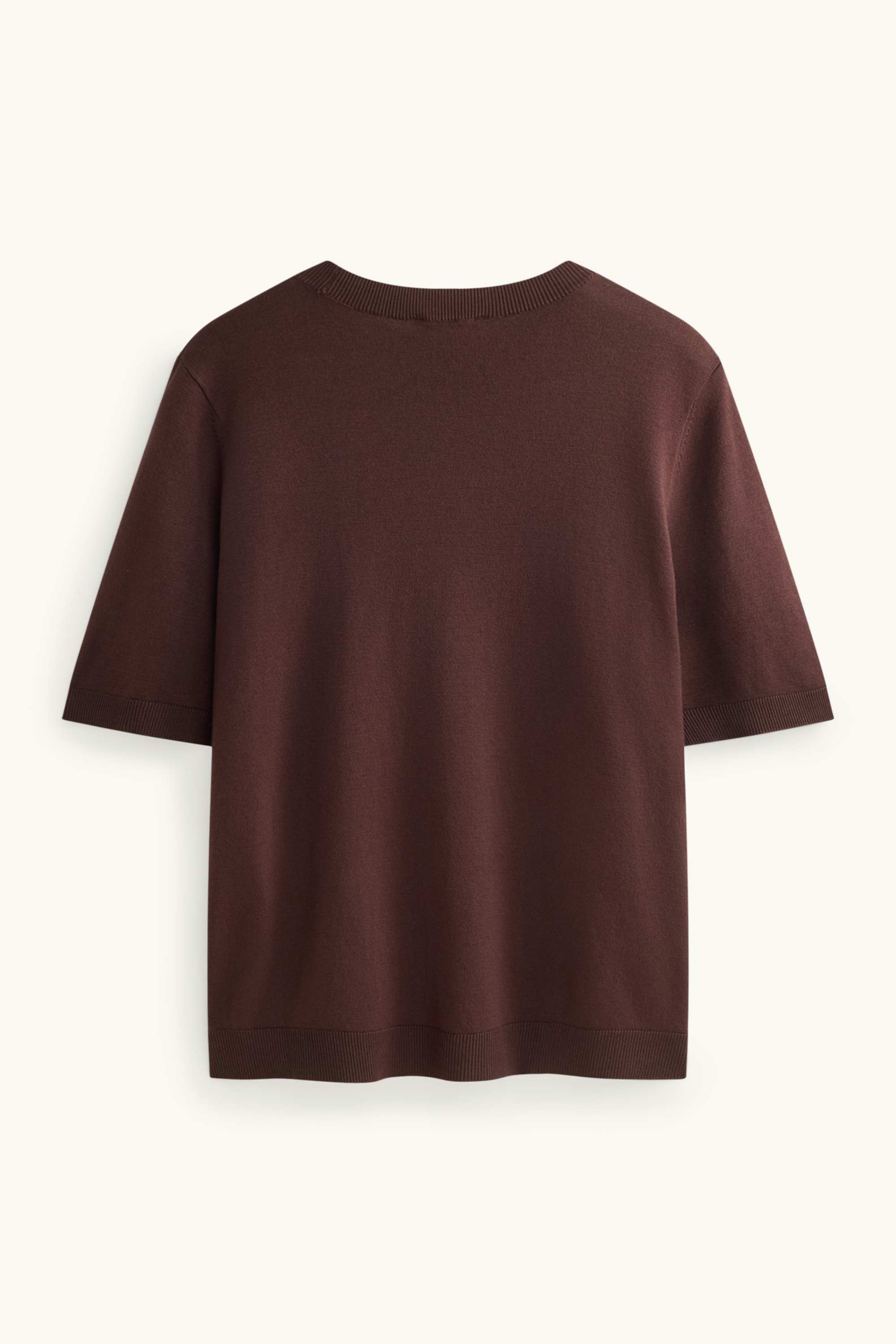 Knitted jumper - short sleeve dark brown