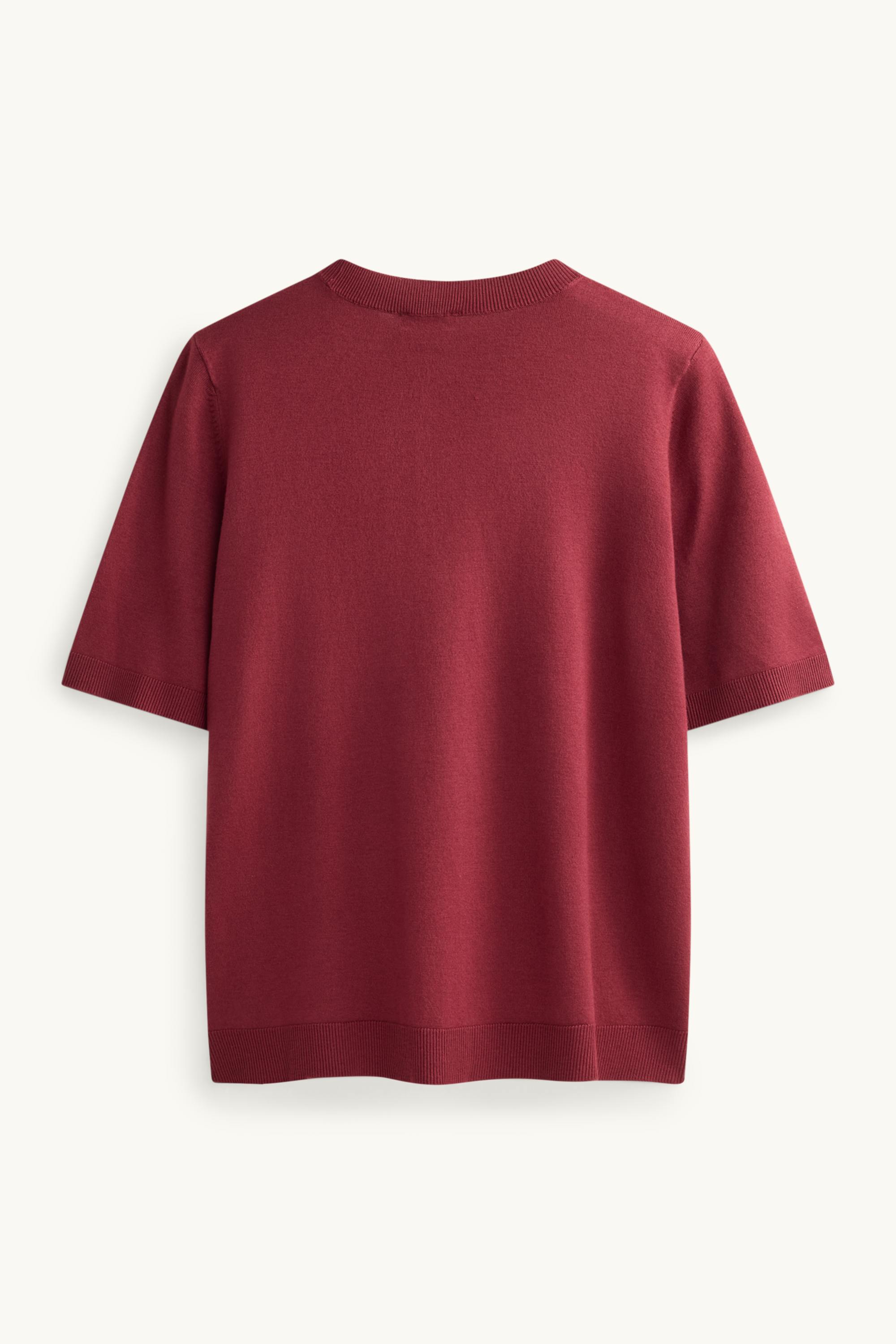 Knitted jumper - short sleeve red
