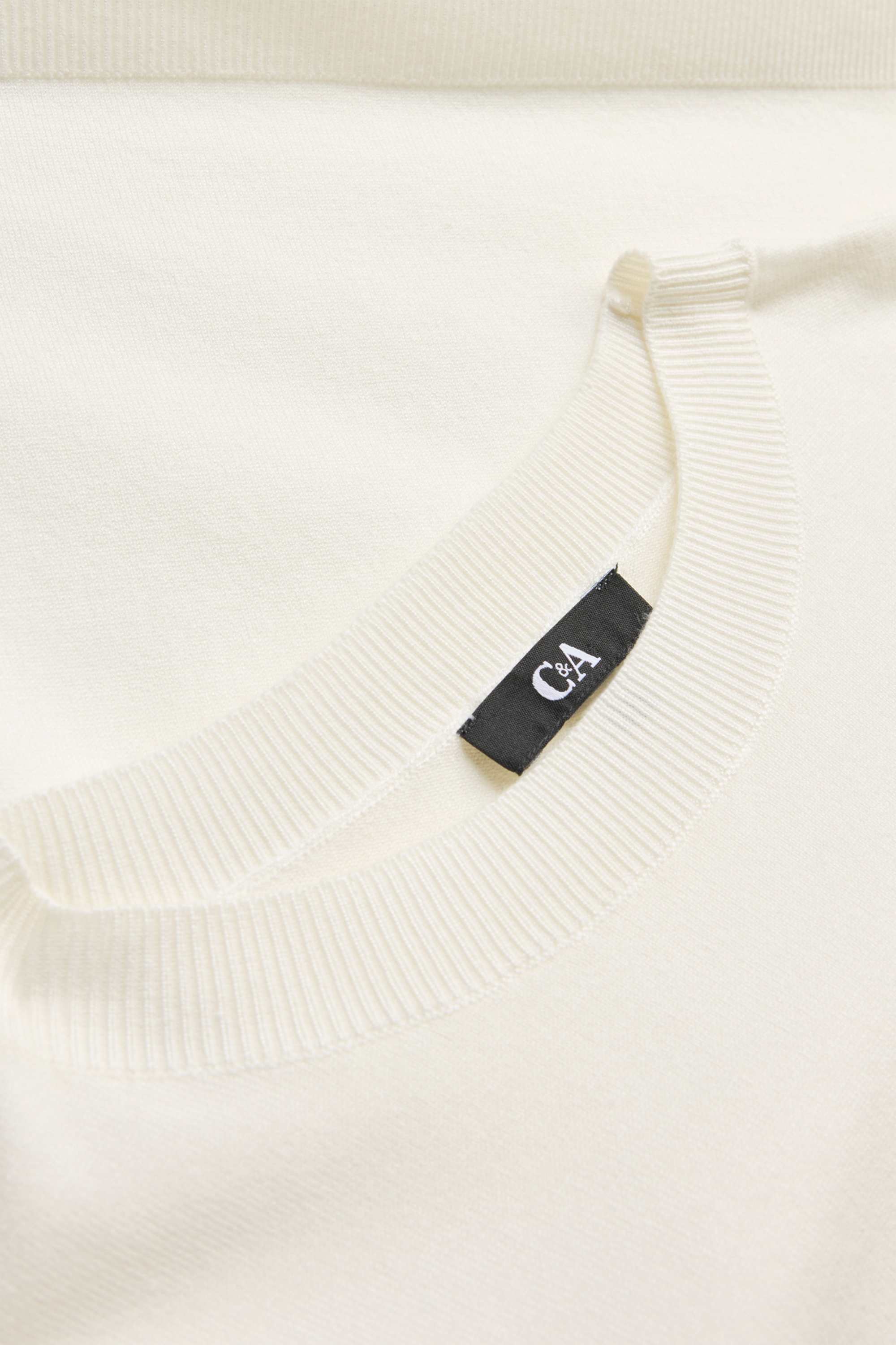 Knitted jumper - short sleeve white