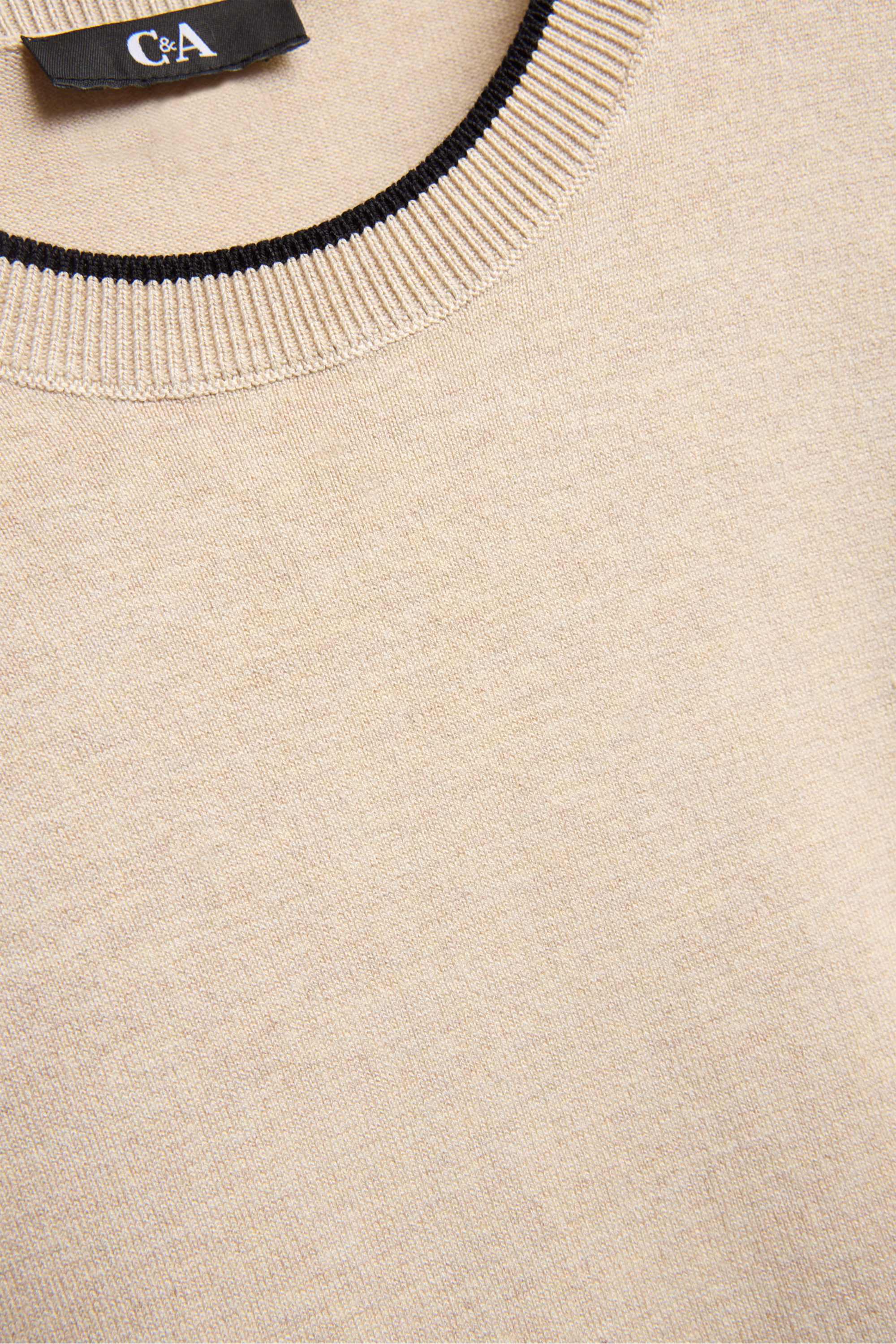 Jumper - short sleeve sand-coloured