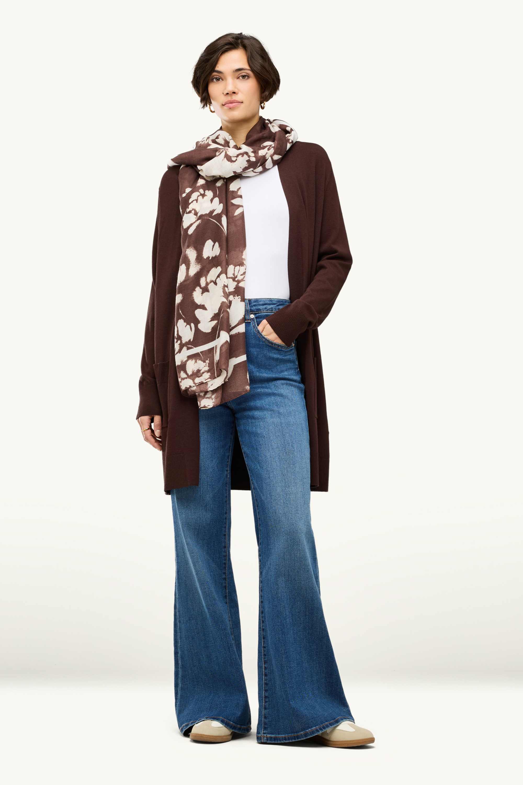 Long cardigan dark brown