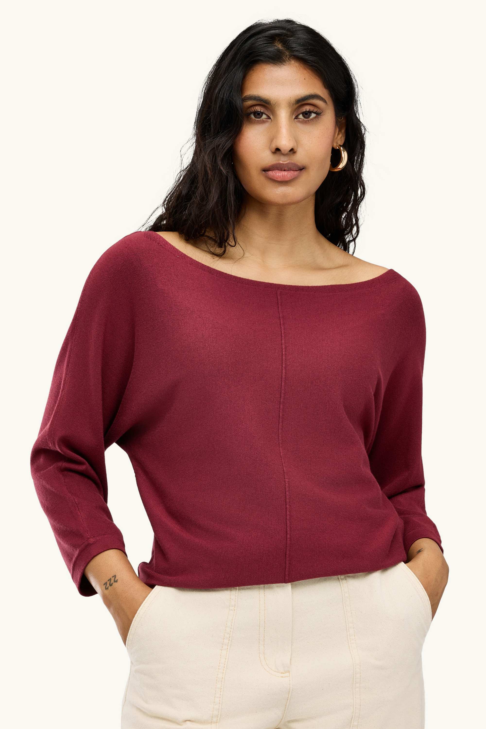 Fine knit jumper bordeaux