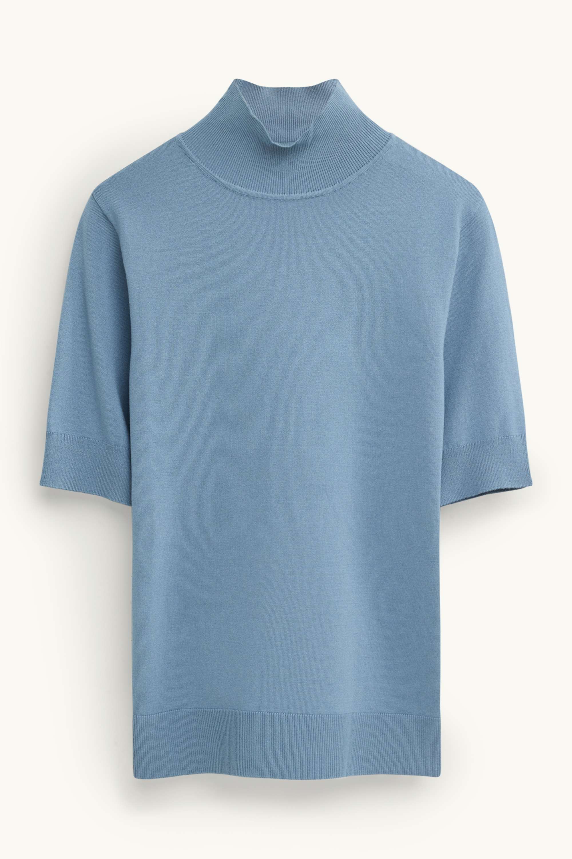 Knitted jumper - short sleeve blue