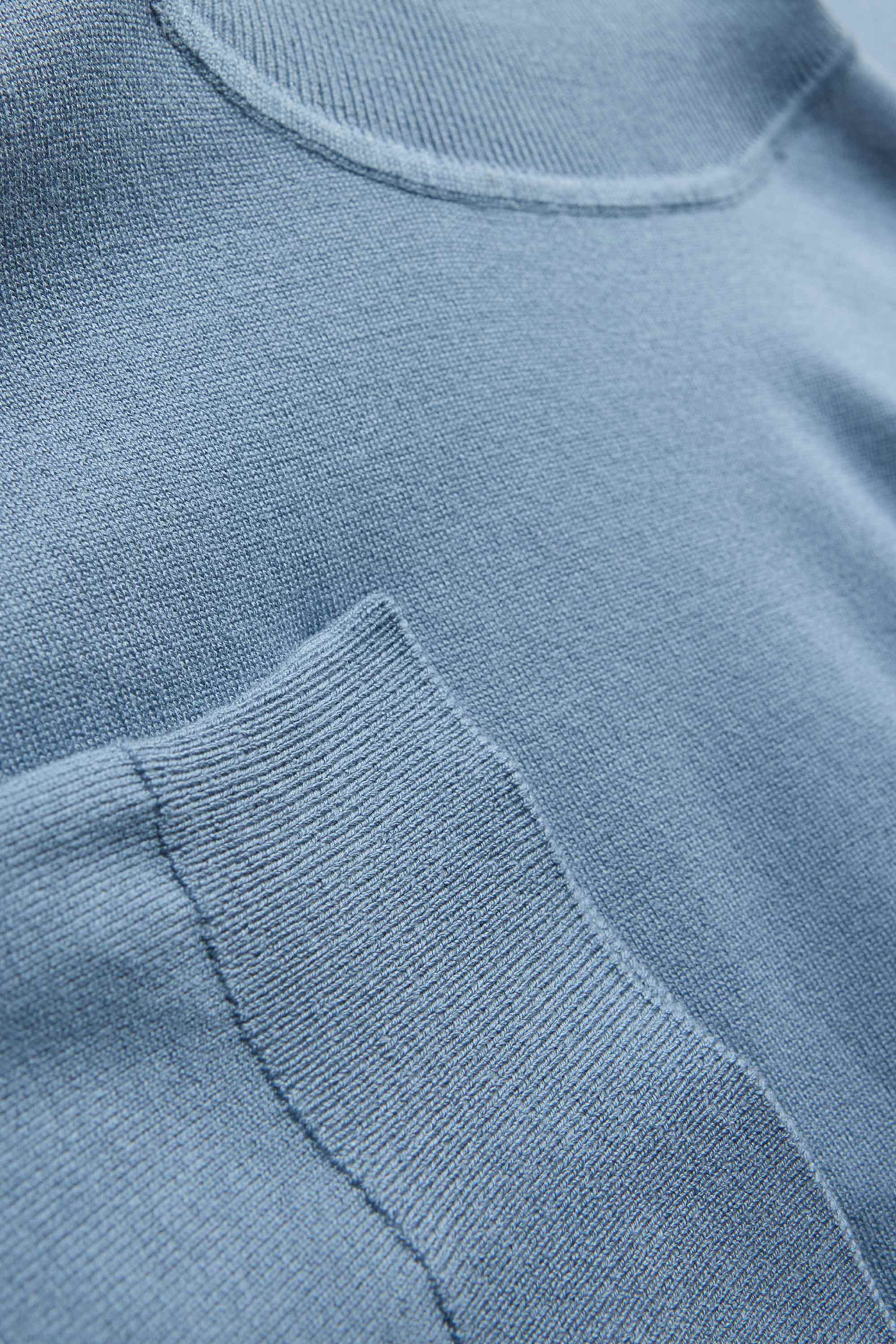 Knitted jumper - short sleeve blue