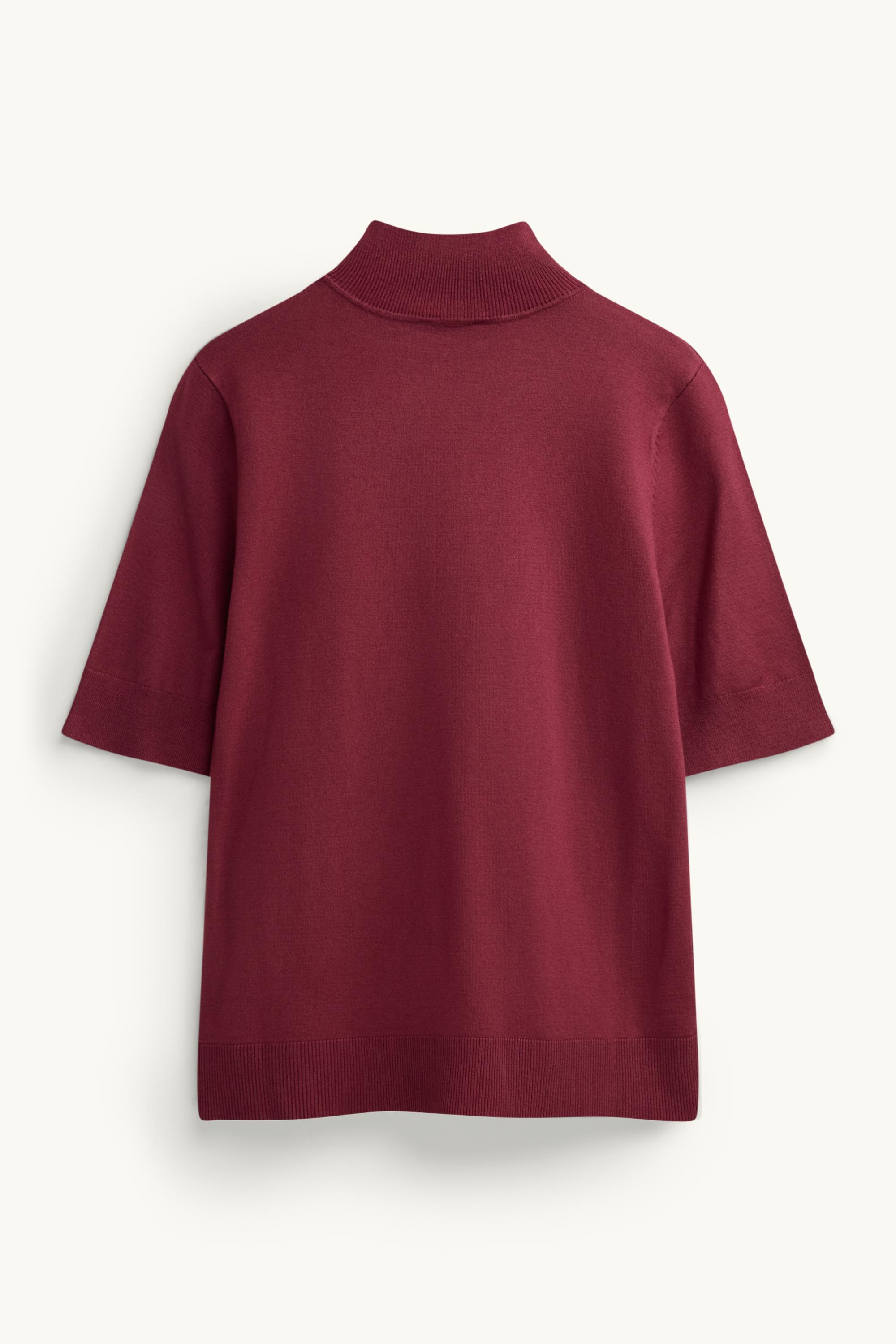 Knitted jumper - short sleeve bordeaux