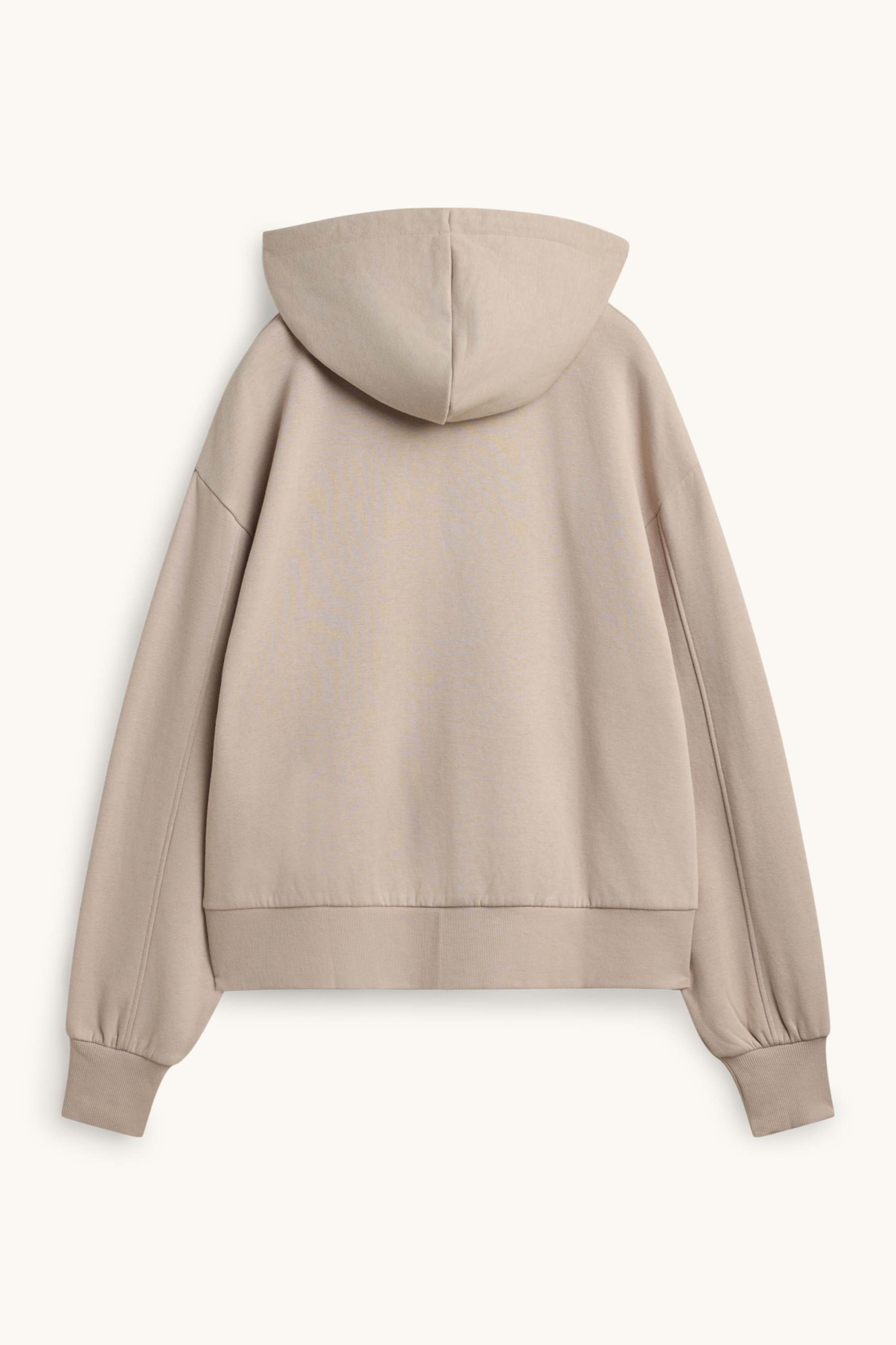 Zip-through hoodie beige