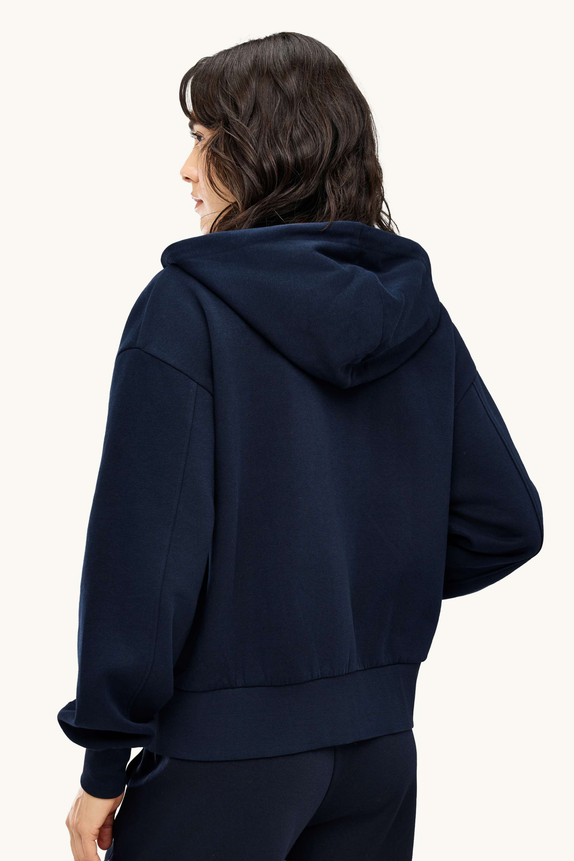 Zip-through hoodie petrol
