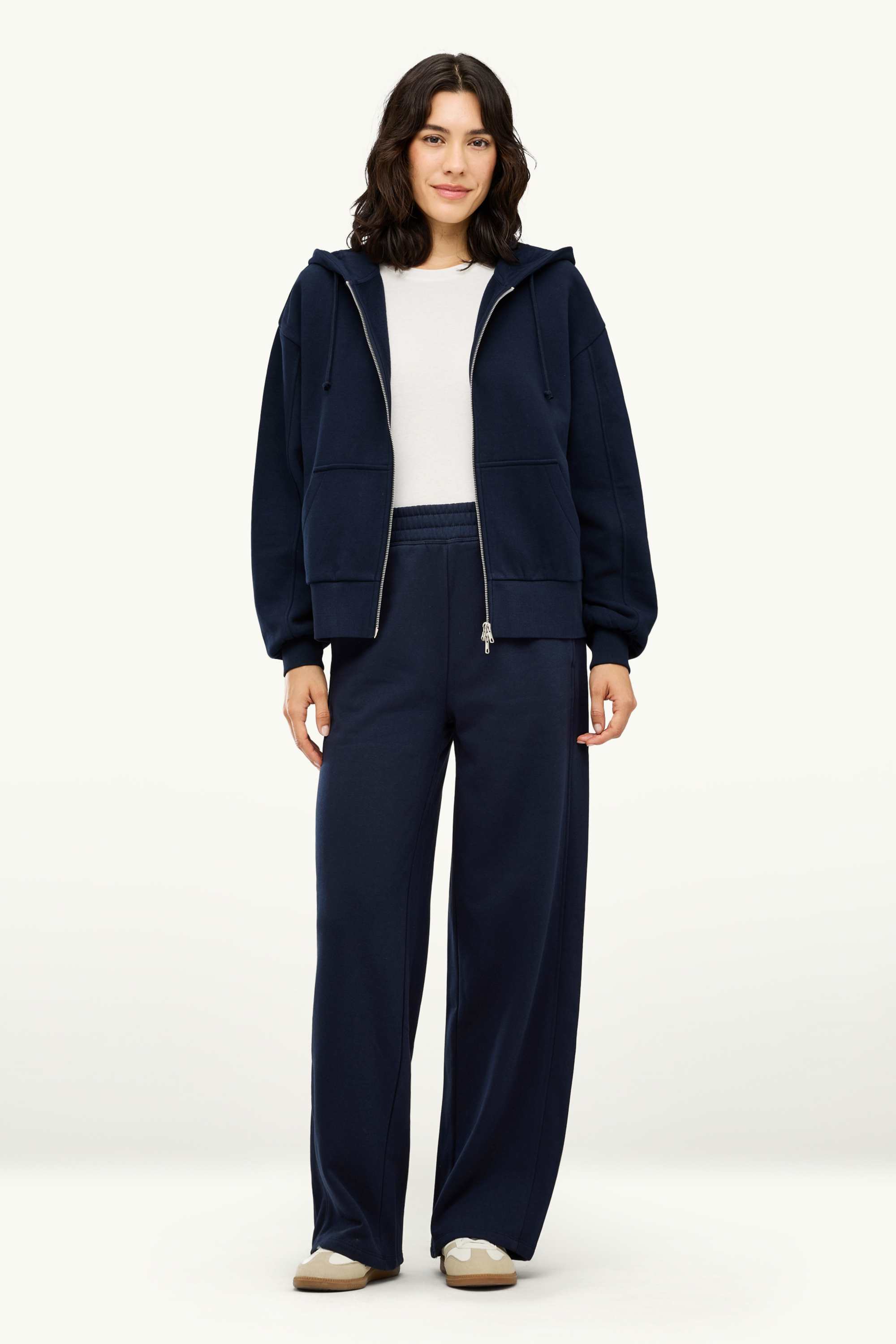 Zip-through hoodie petrol