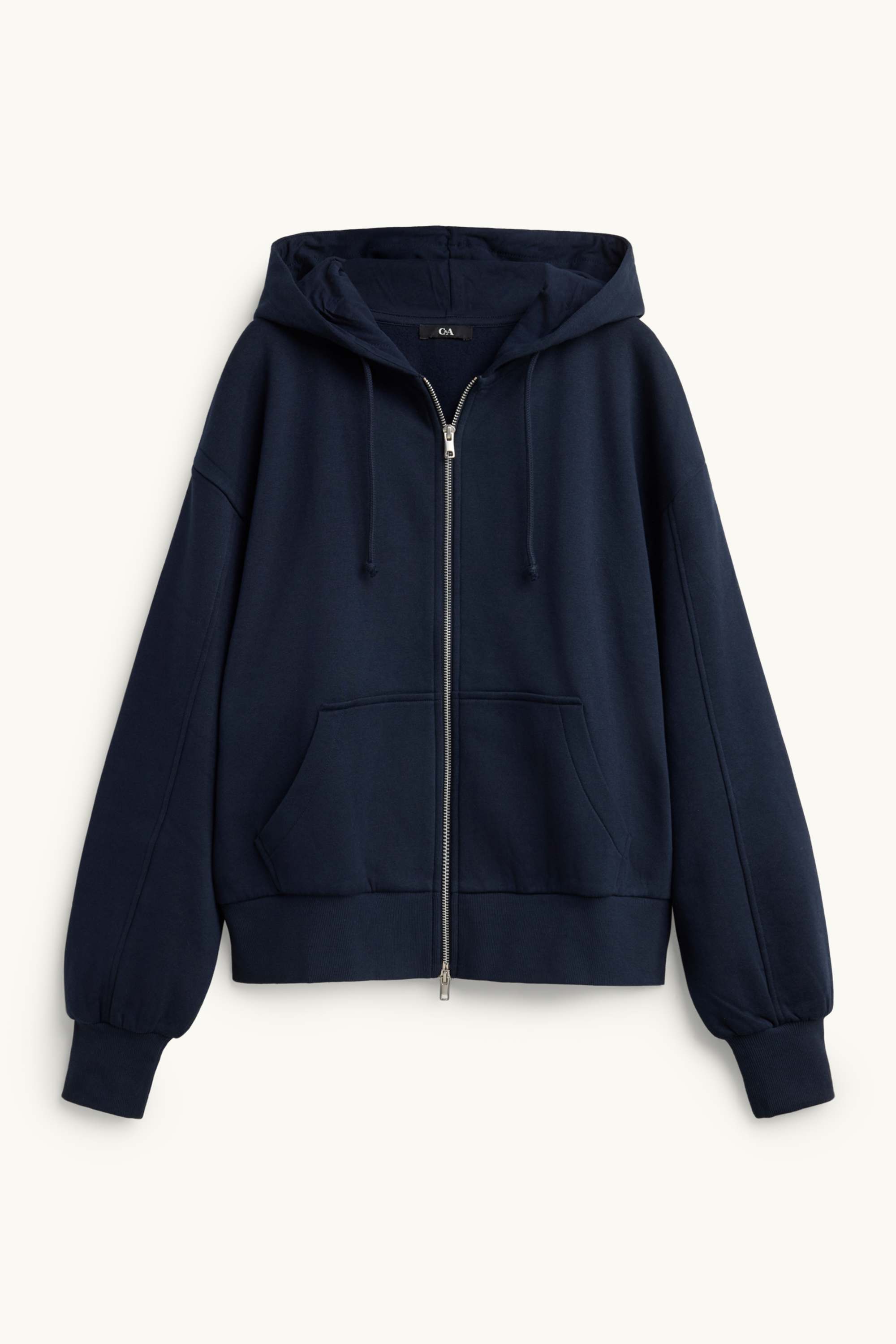 Zip-through hoodie petrol