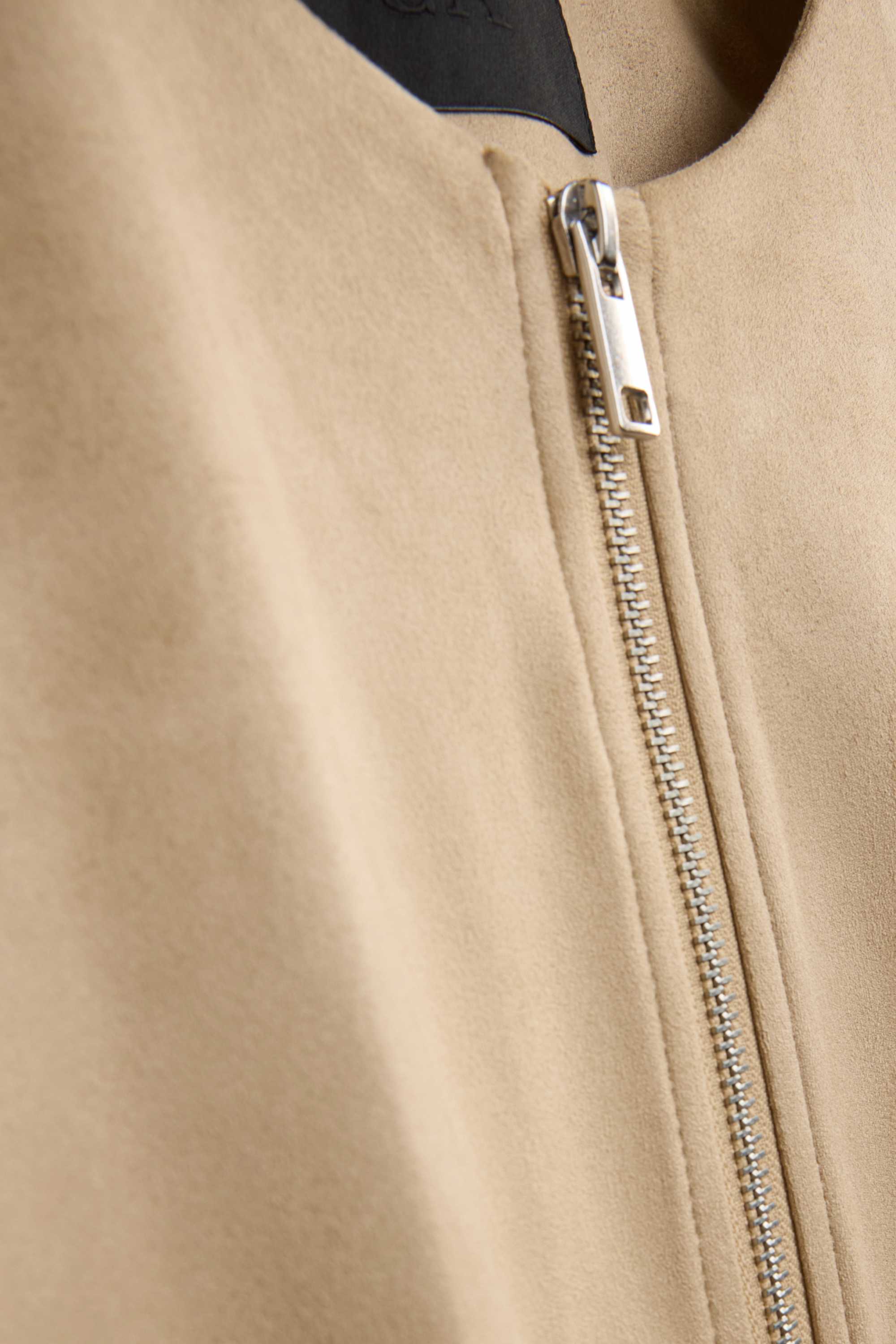 Bomber jacket - faux suede beige