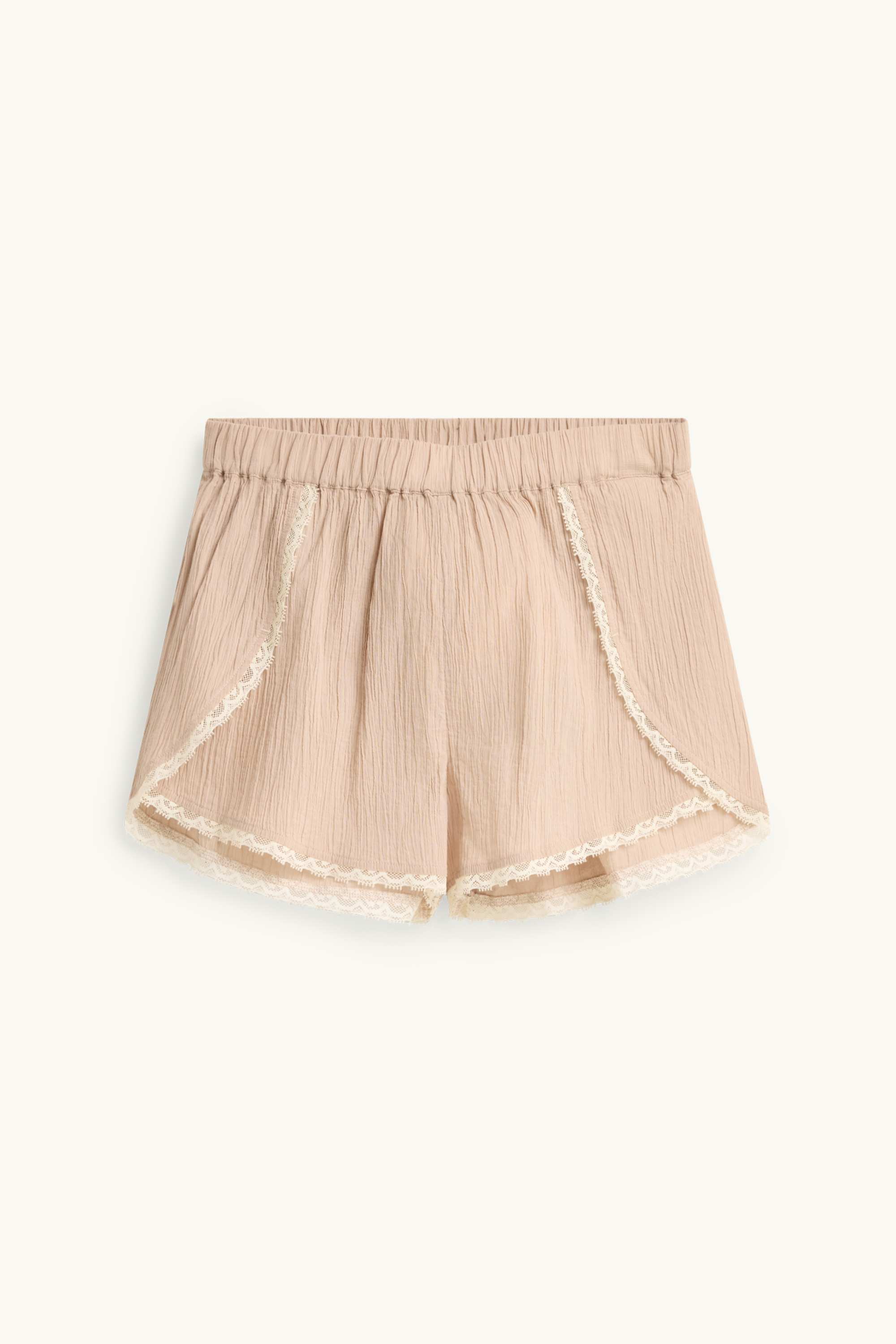 Shorts - mid-rise waist beige