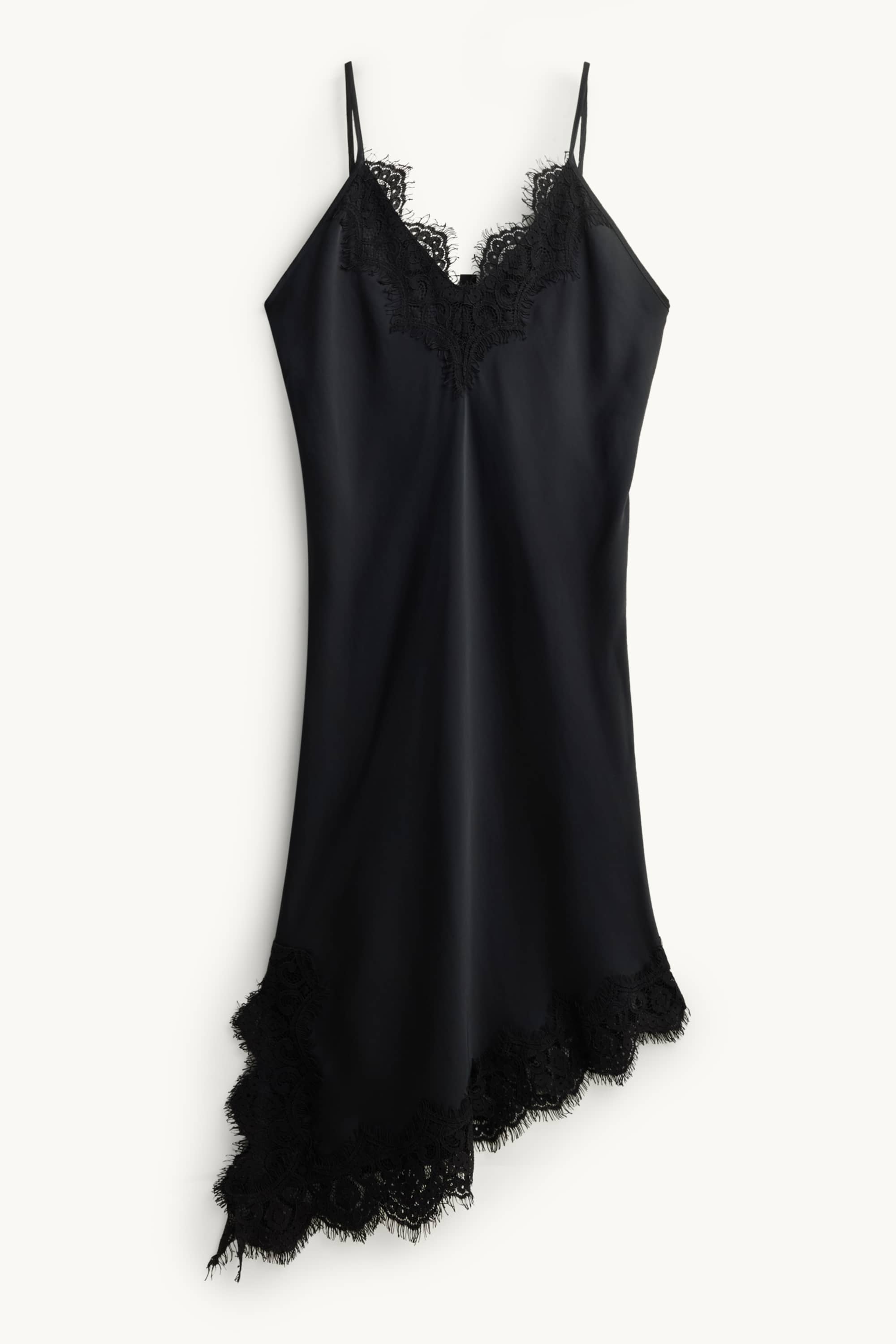 Satin dress - straight fit black