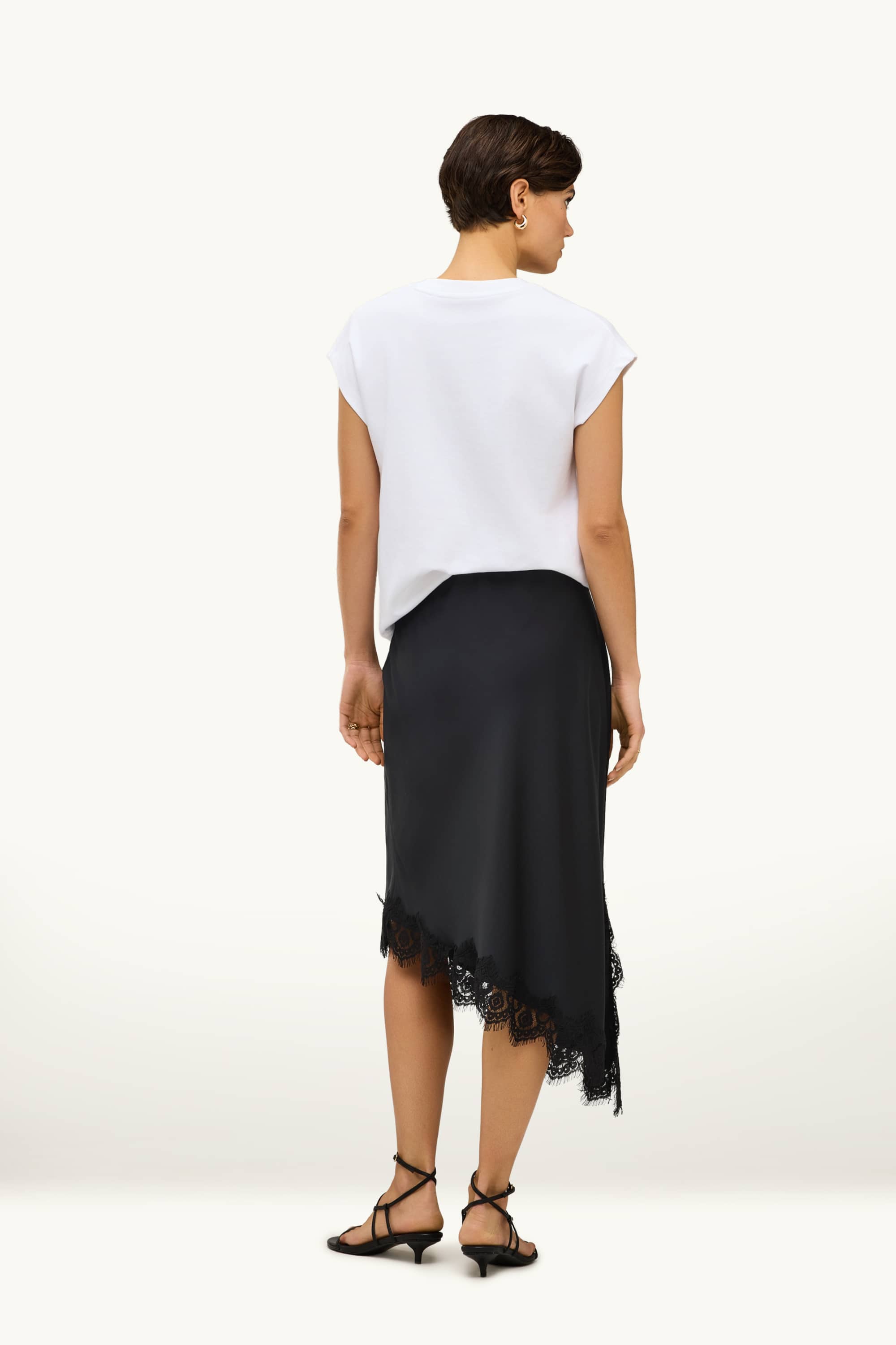 Satin skirt black
