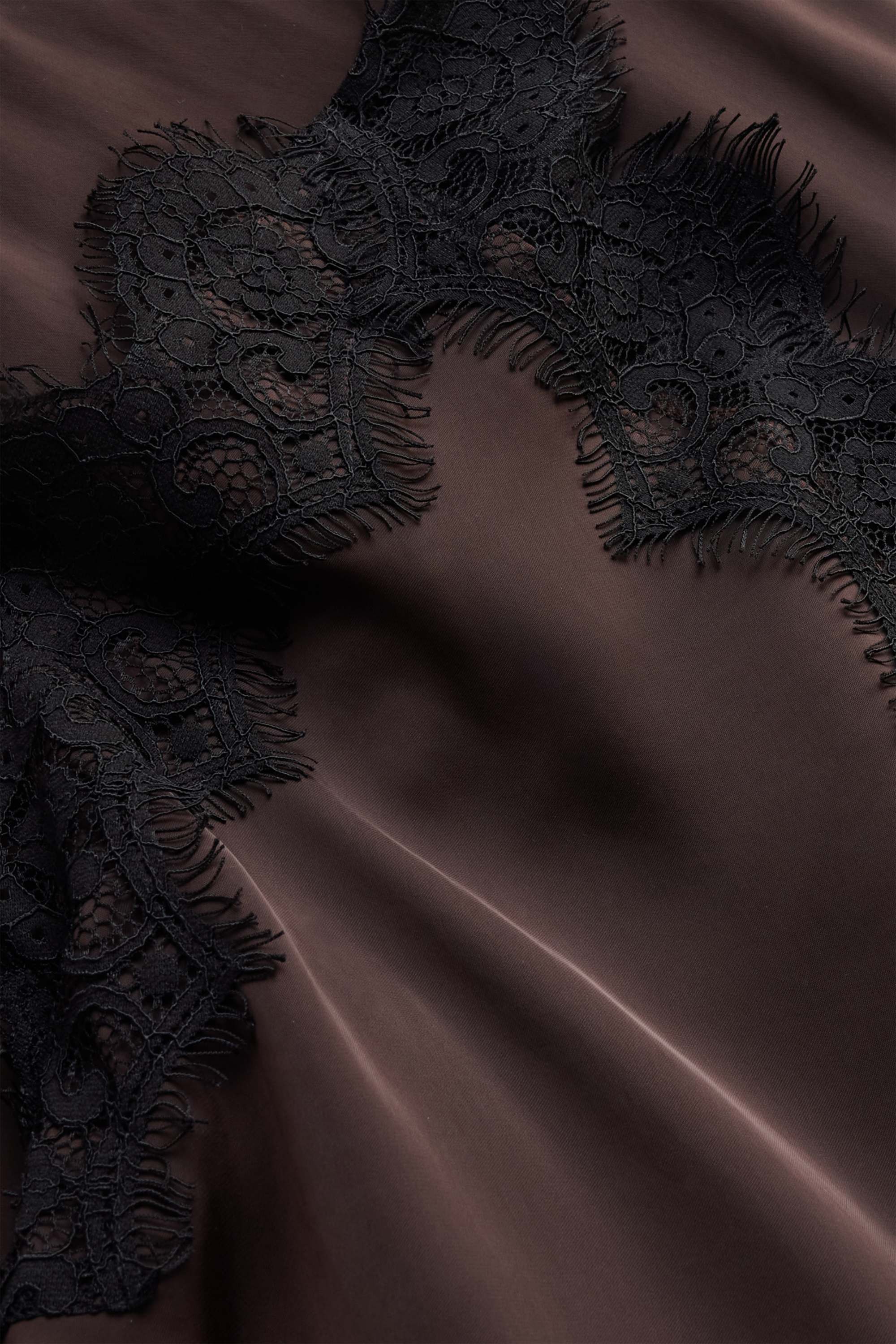 Satin skirt dark brown