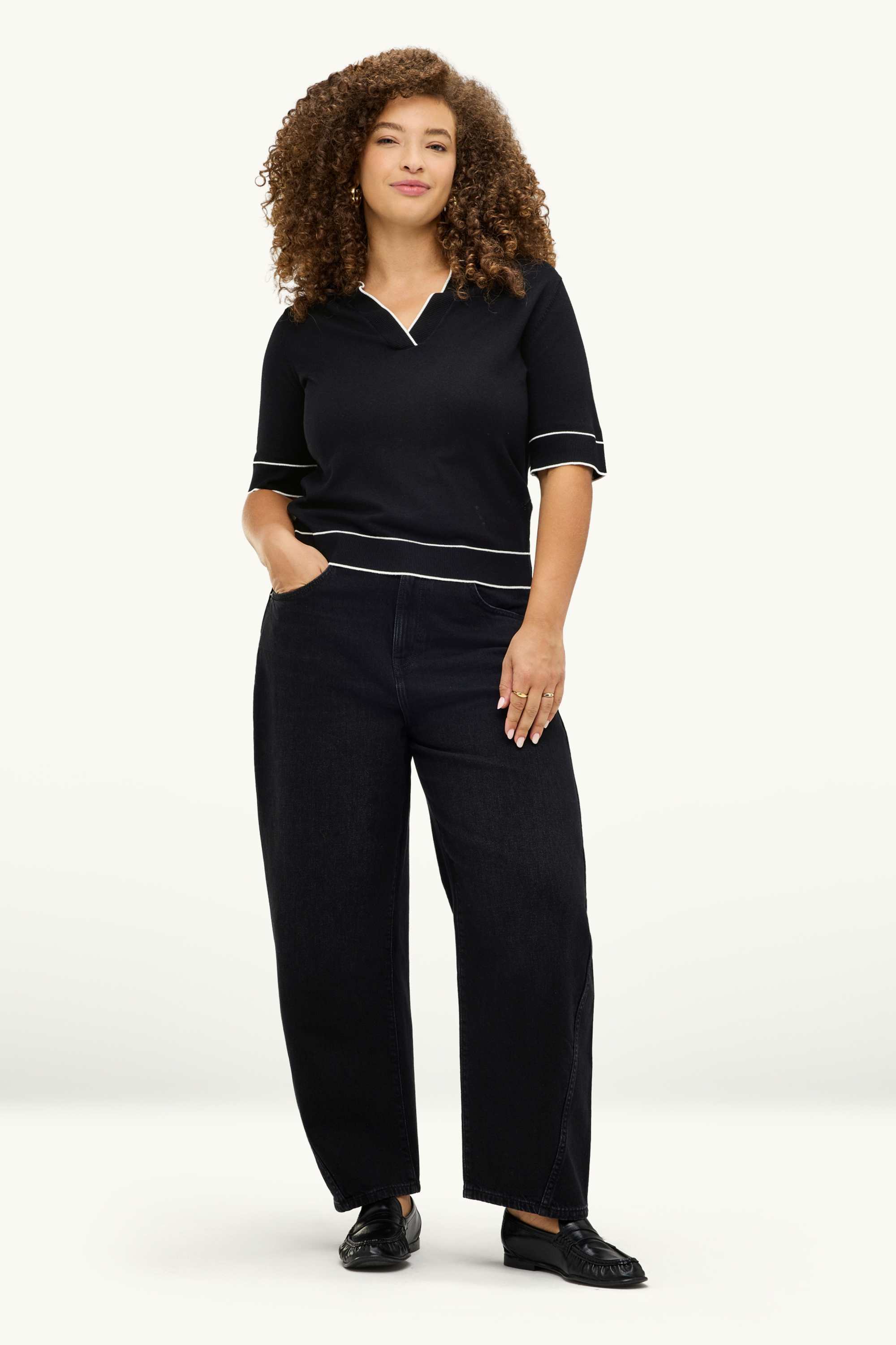 Jumper - short sleeve black / white
