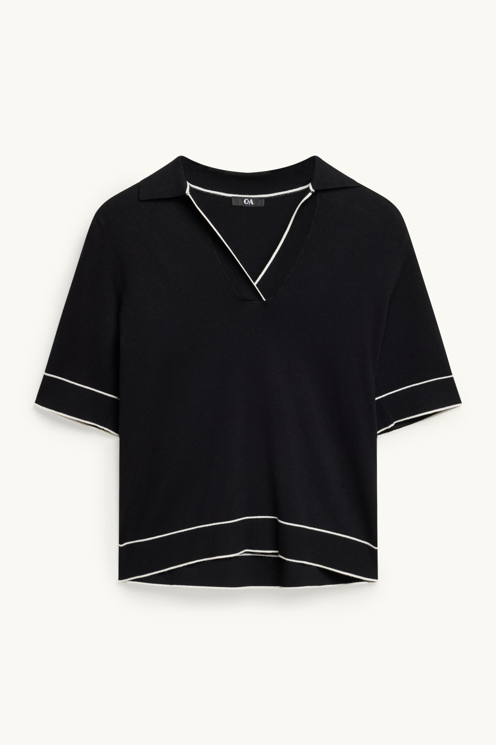 Jumper - short sleeve black / white