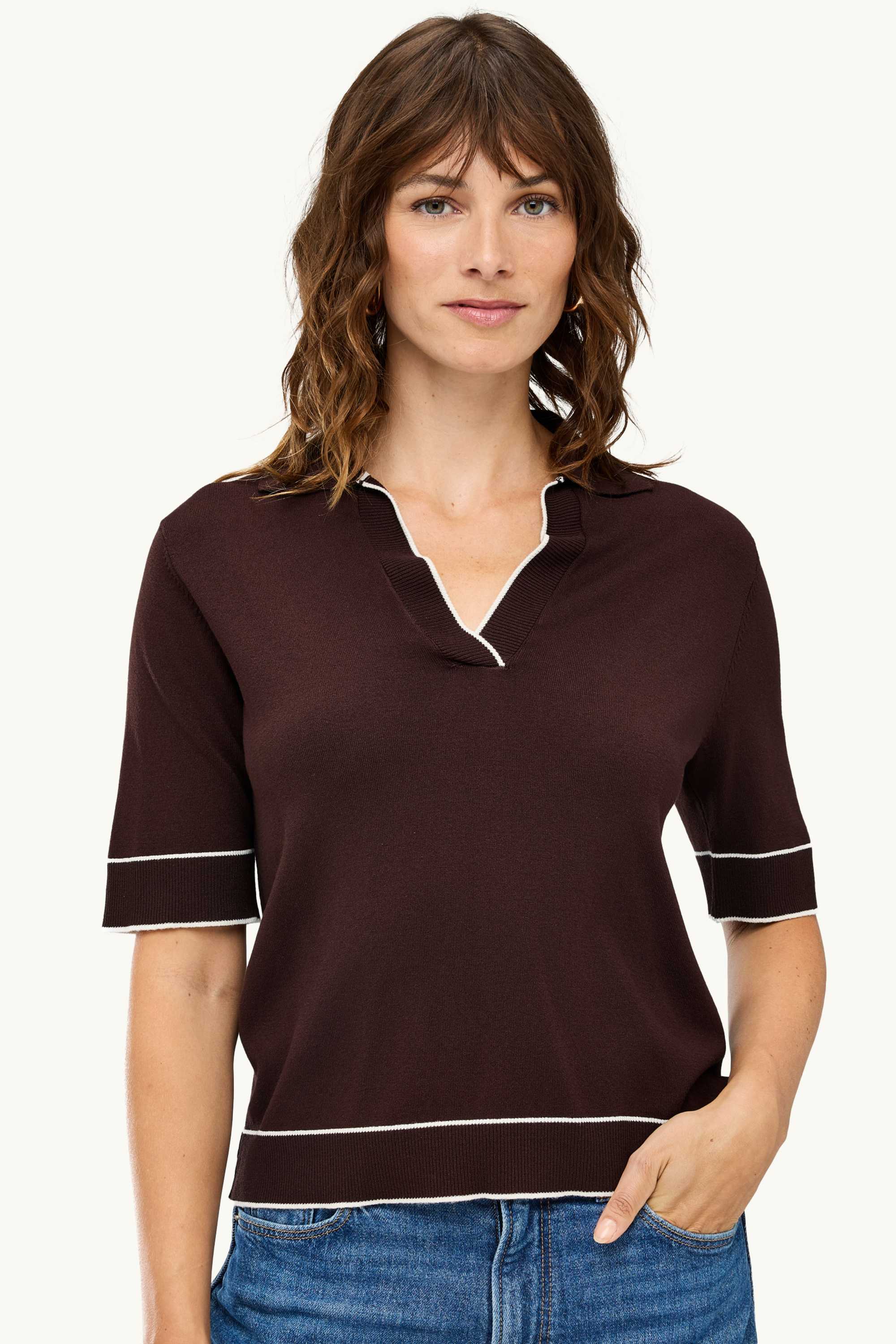 Jumper - short sleeve dark brown