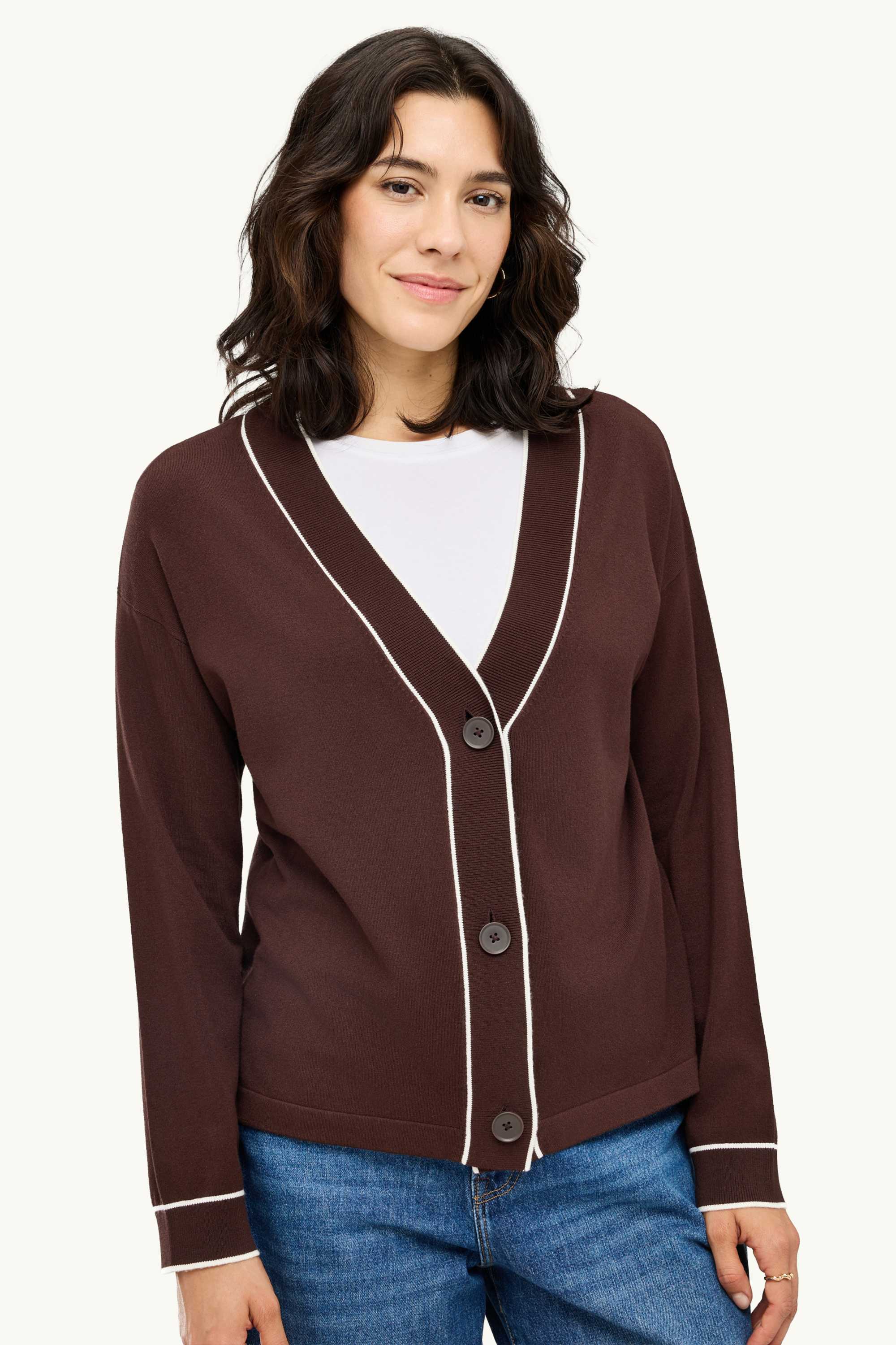 Cardigan brown / cremewhite