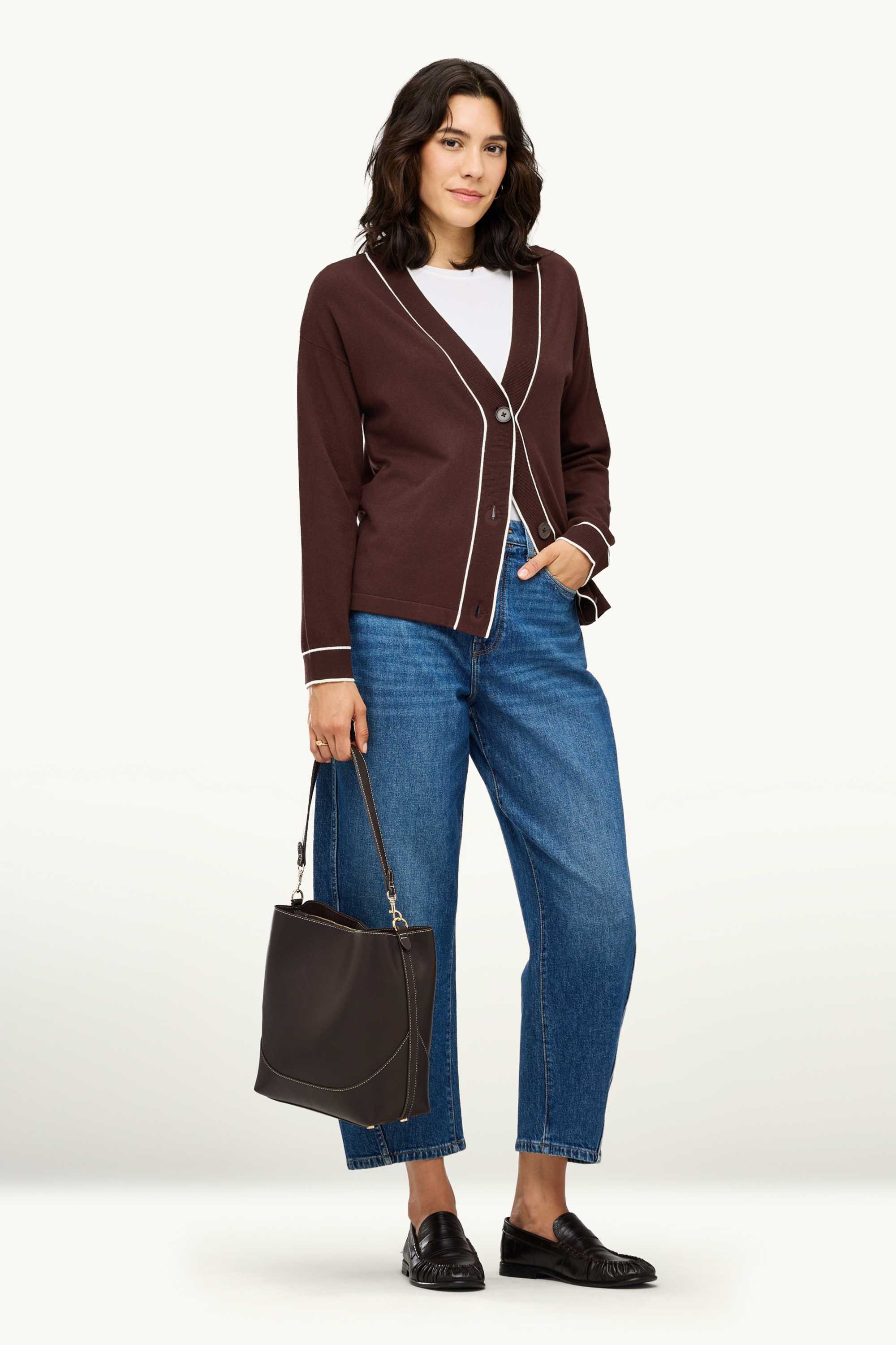 Cardigan brown / cremewhite